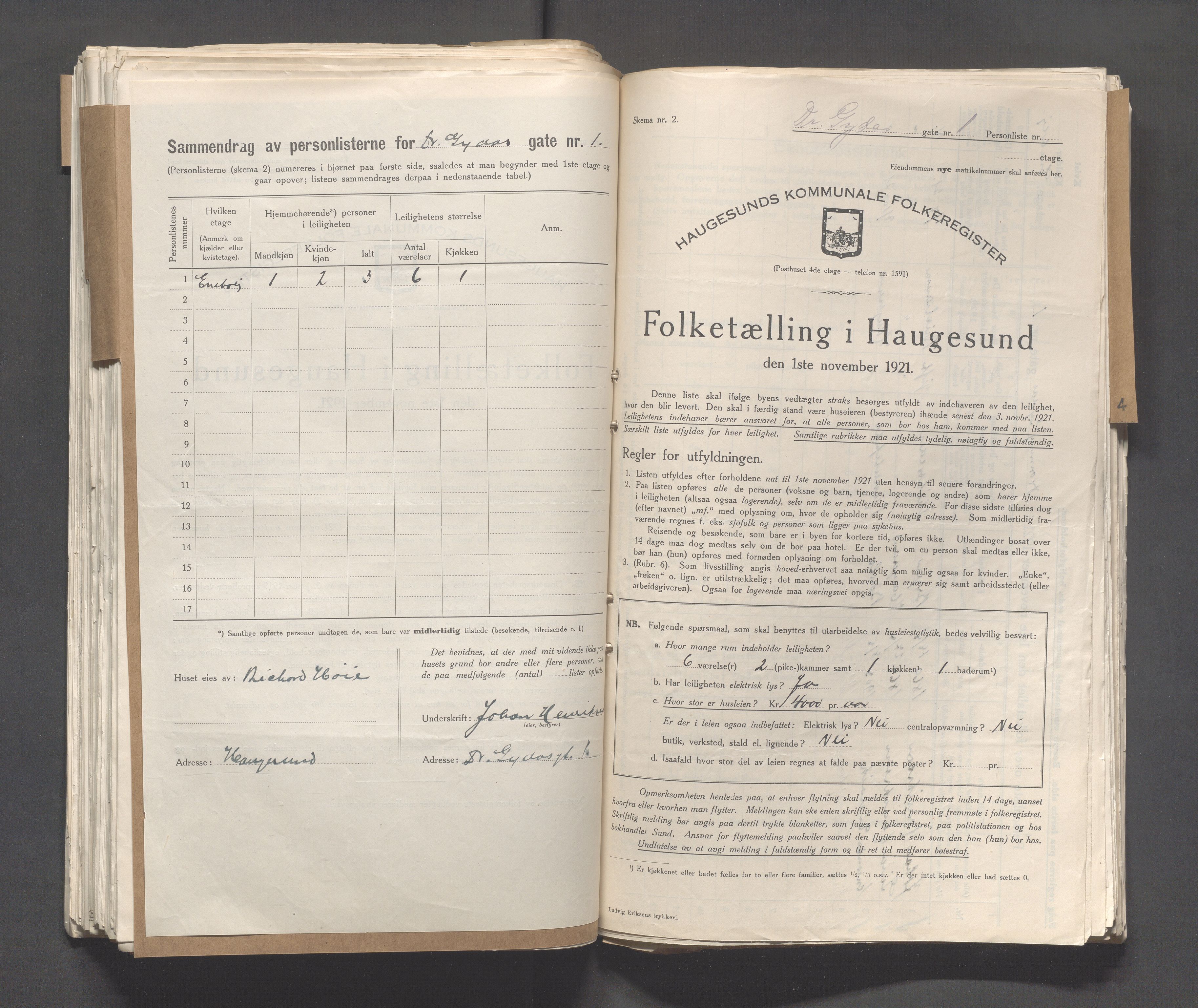 IKAR, Kommunal folketelling 1.11.1921 for Haugesund, 1921, s. 658
