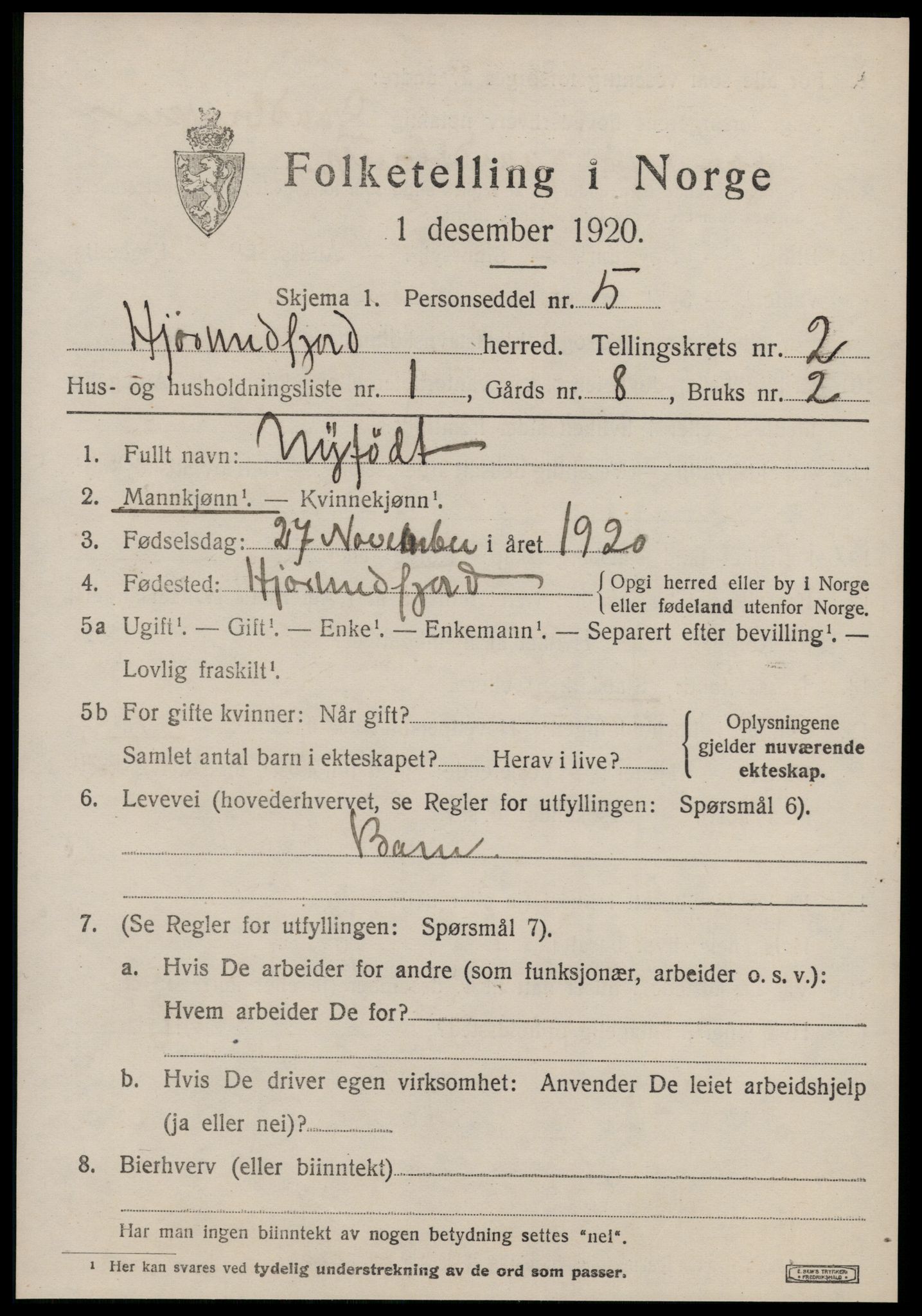 SAT, Folketelling 1920 for 1522 Hjørundfjord herred, 1920, s. 755