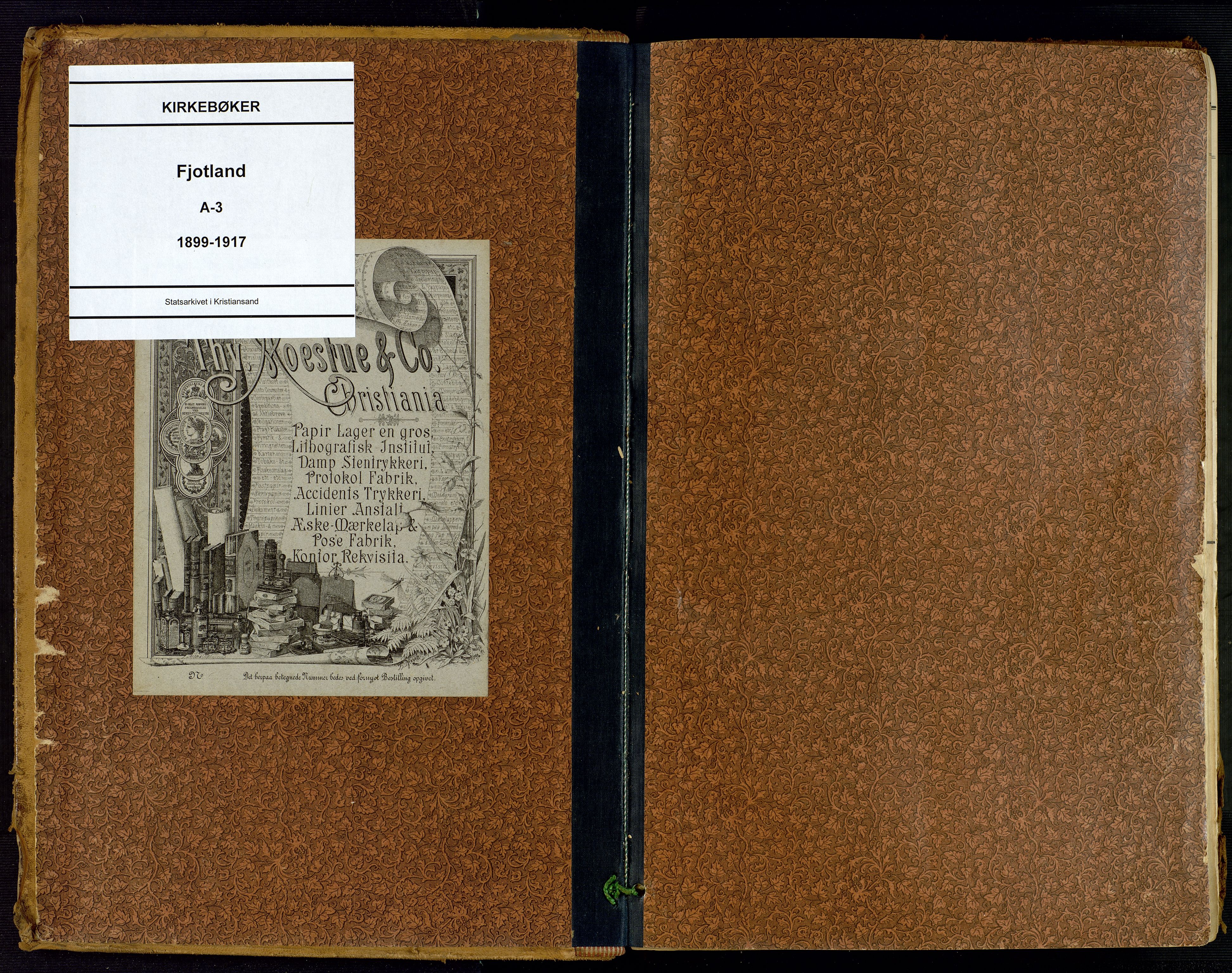 Fjotland sokneprestkontor, AV/SAK-1111-0010/F/Fa/L0003: Ministerialbok nr. A 3, 1899-1917