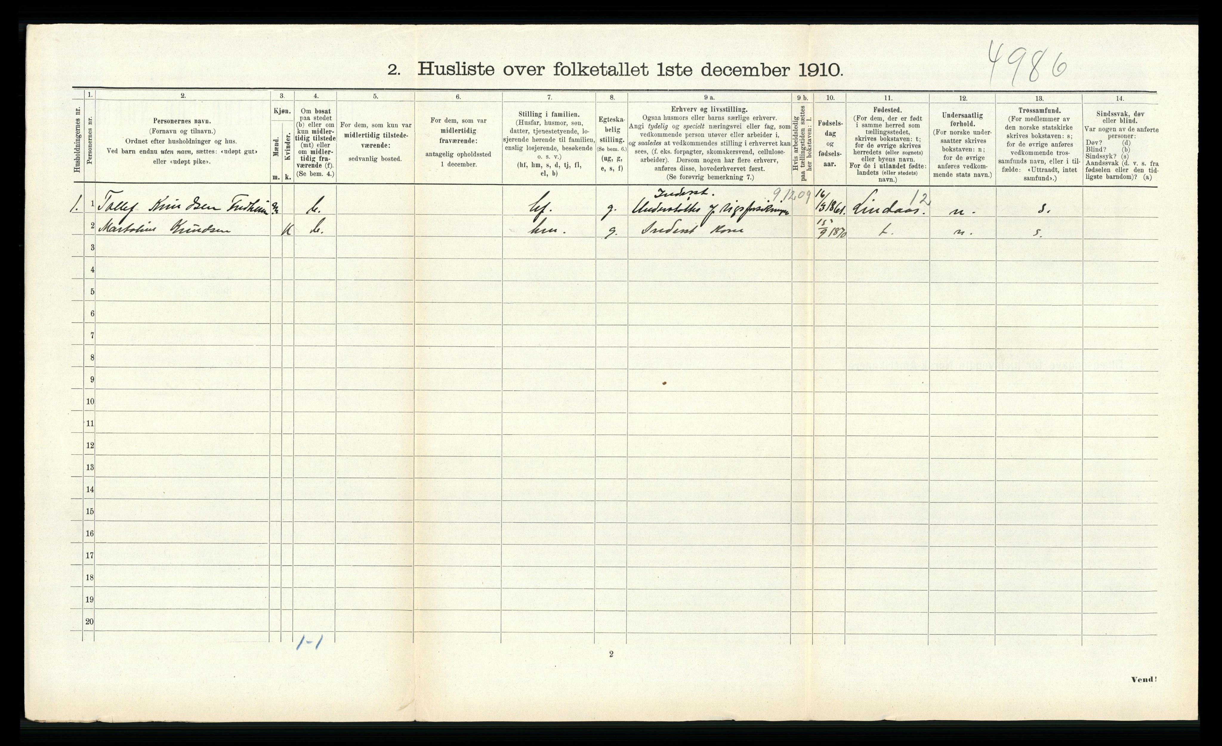 RA, Folketelling 1910 for 1257 Alversund herred, 1910, s. 603