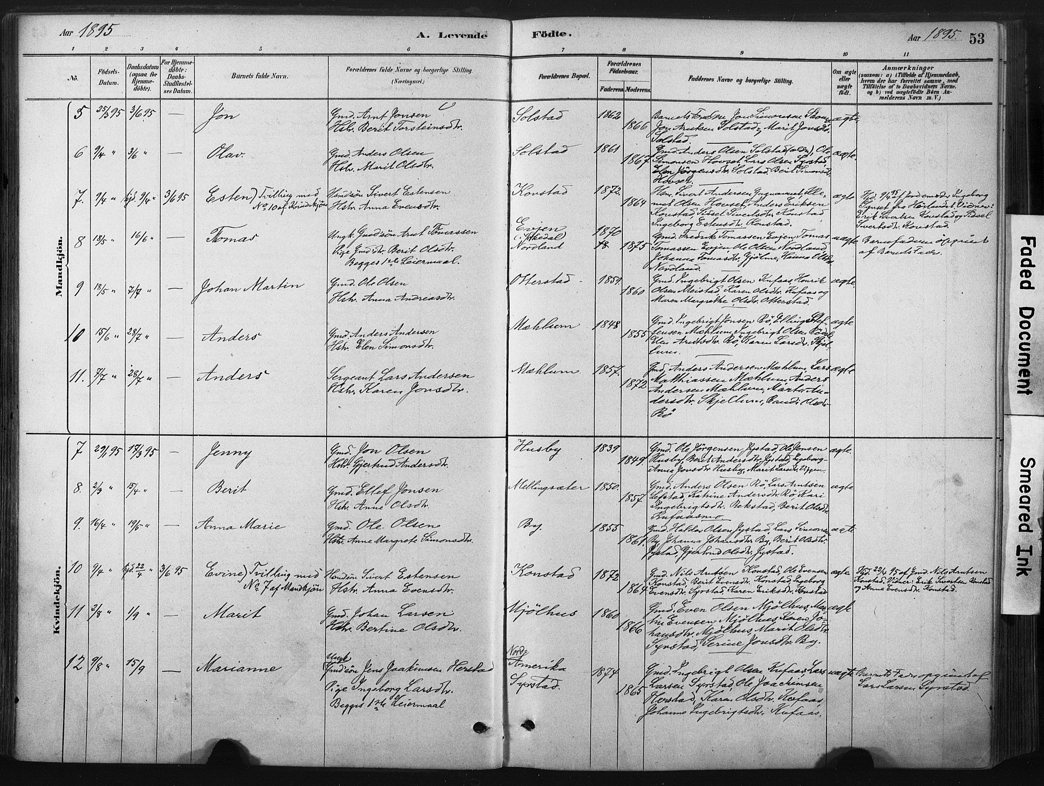 Ministerialprotokoller, klokkerbøker og fødselsregistre - Sør-Trøndelag, AV/SAT-A-1456/667/L0795: Ministerialbok nr. 667A03, 1879-1907, s. 53