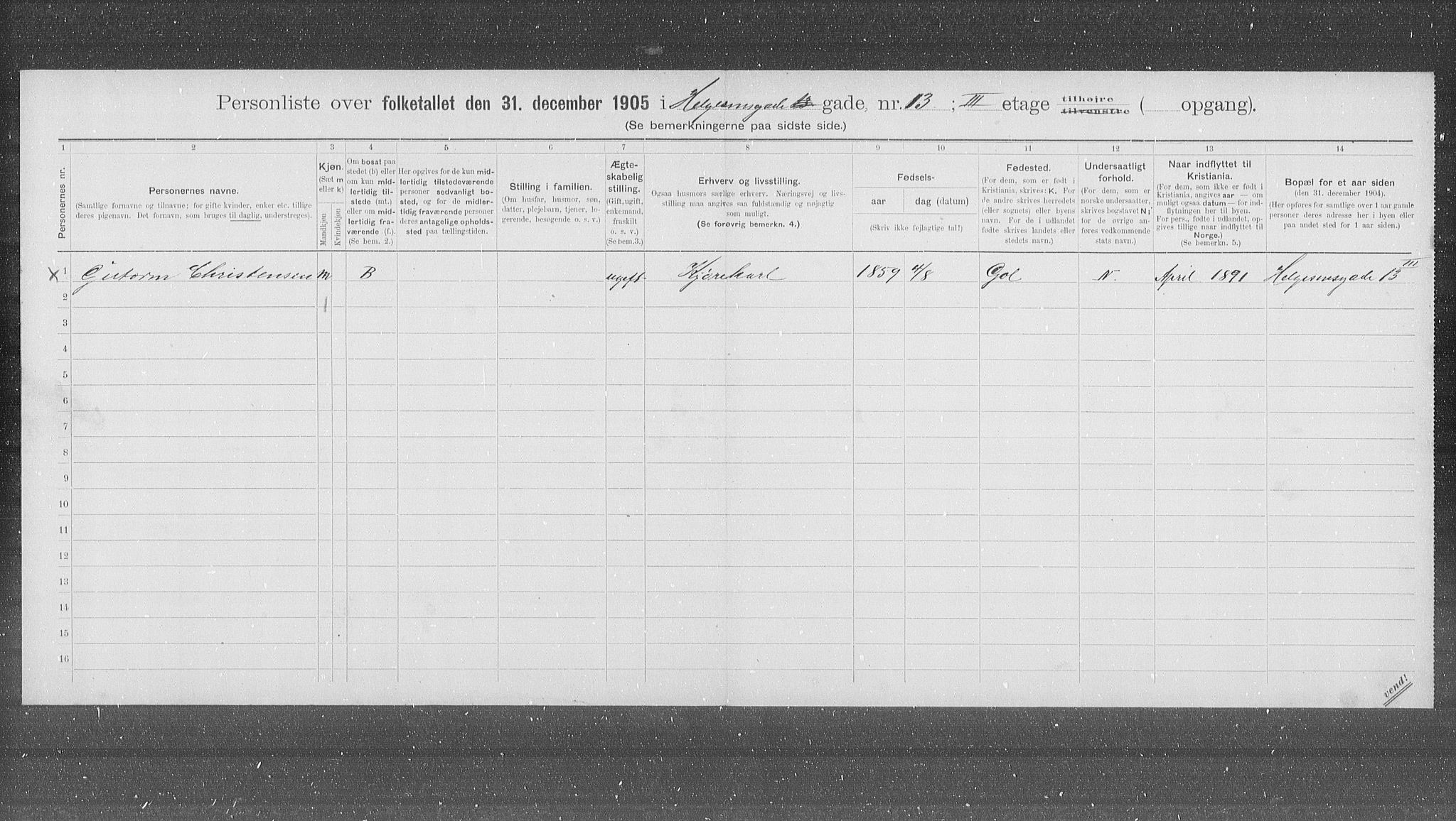 OBA, Kommunal folketelling 31.12.1905 for Kristiania kjøpstad, 1905, s. 19606
