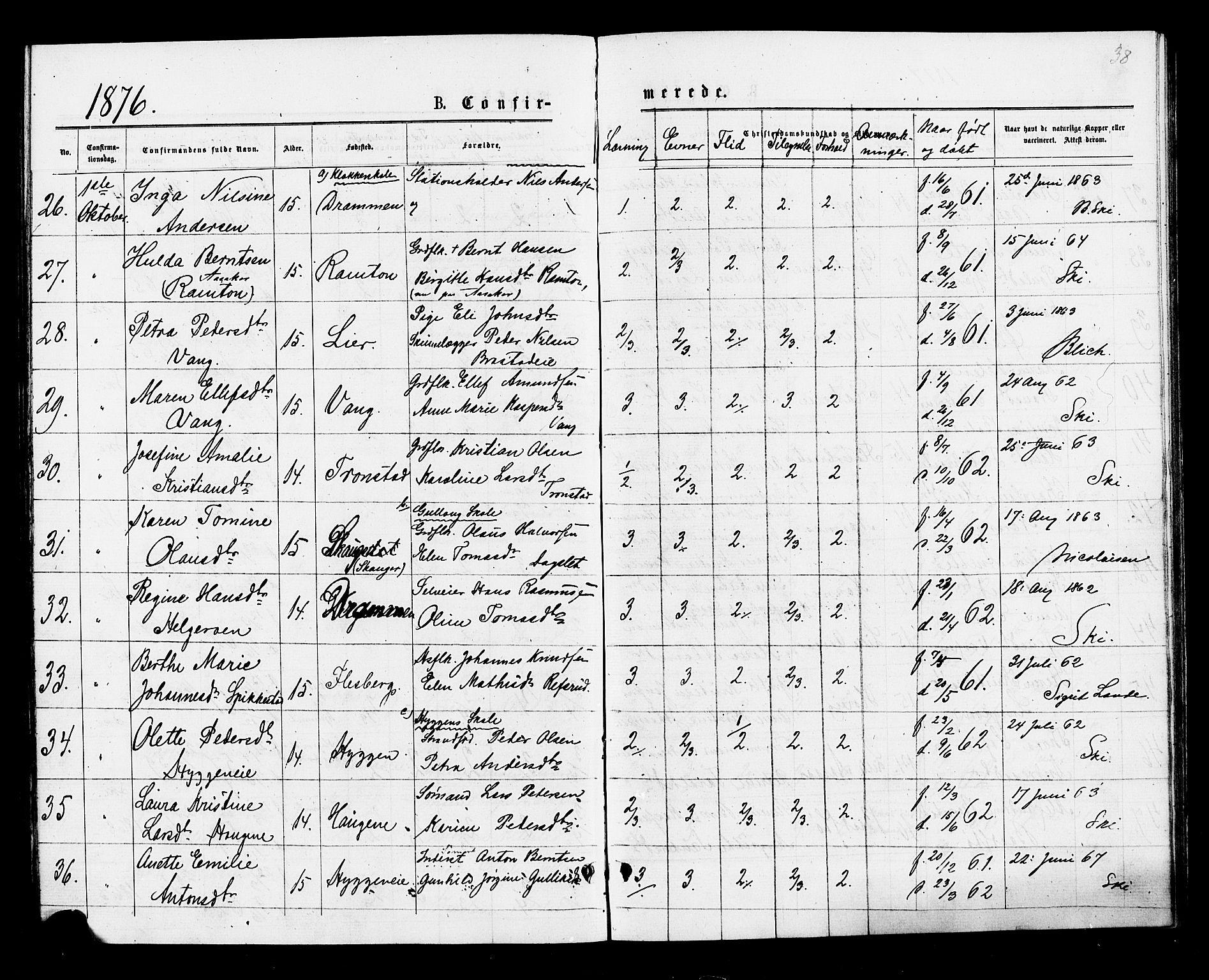 Røyken kirkebøker, AV/SAKO-A-241/F/Fa/L0007: Ministerialbok nr. 7, 1876-1879
