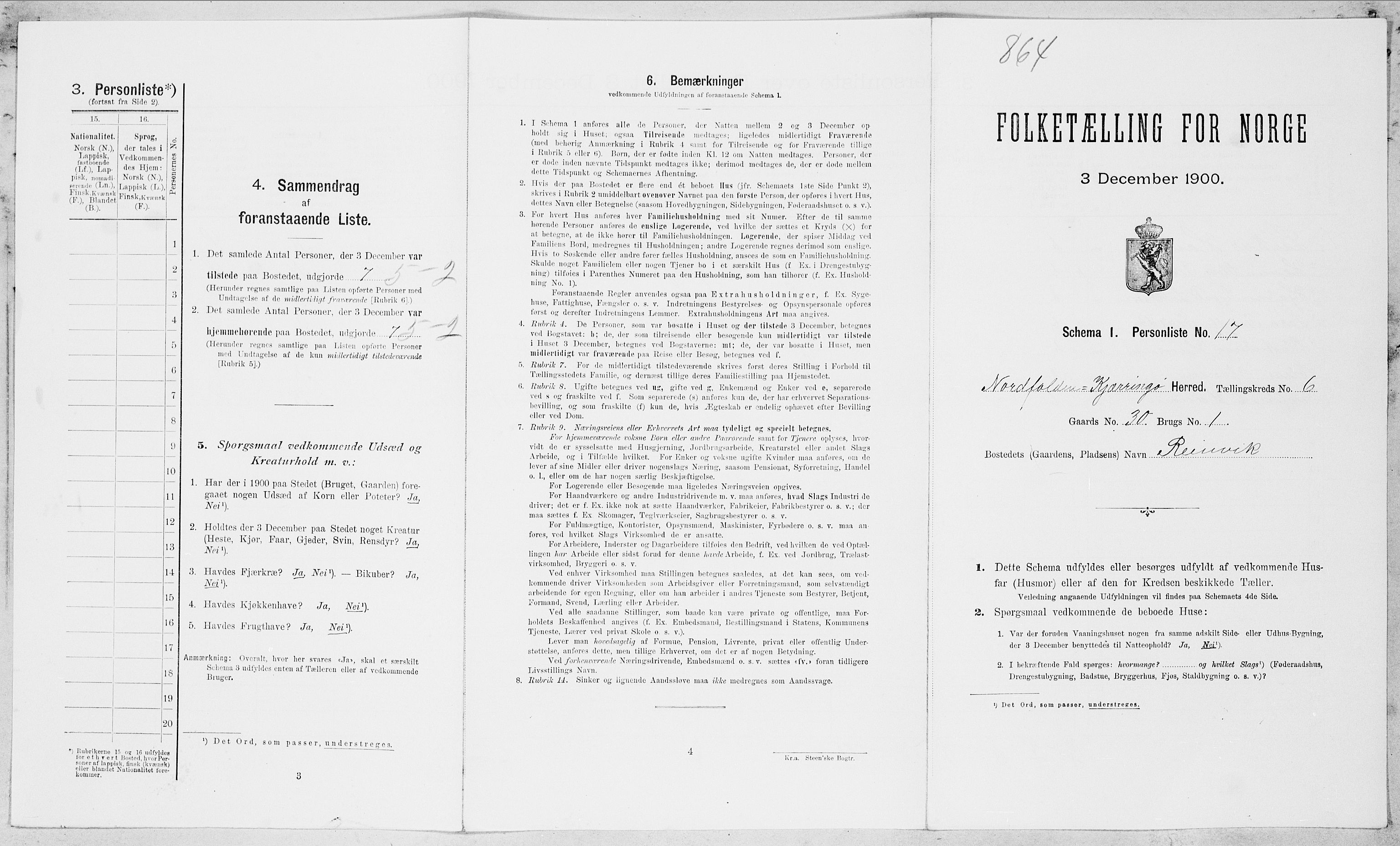 SAT, Folketelling 1900 for 1846 Nordfold-Kjerringøy herred, 1900, s. 602