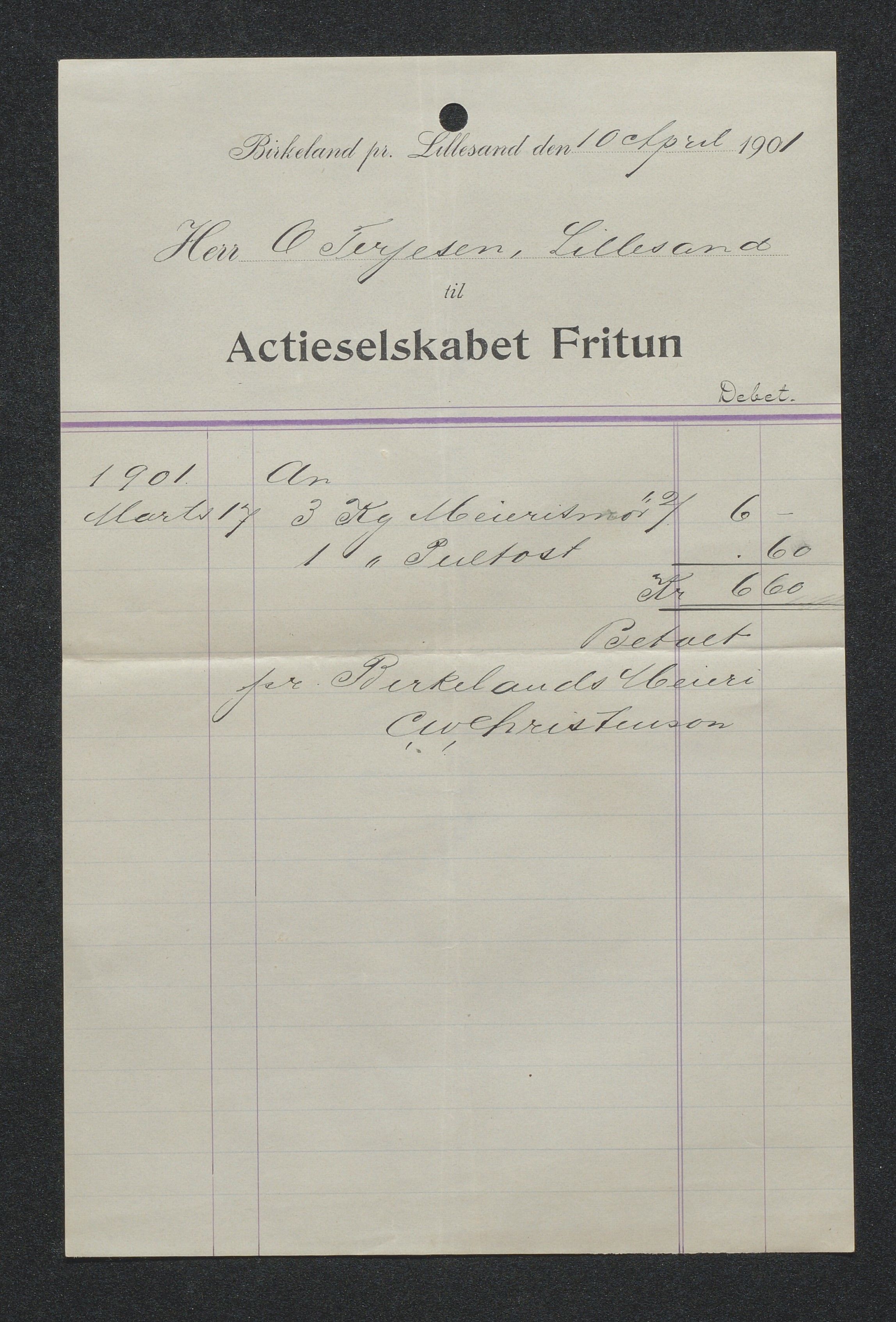 O. Terjesens rederi, AAKS/PA-2525/R/R02/L0002: Regnskapsbilag, 1899-1904