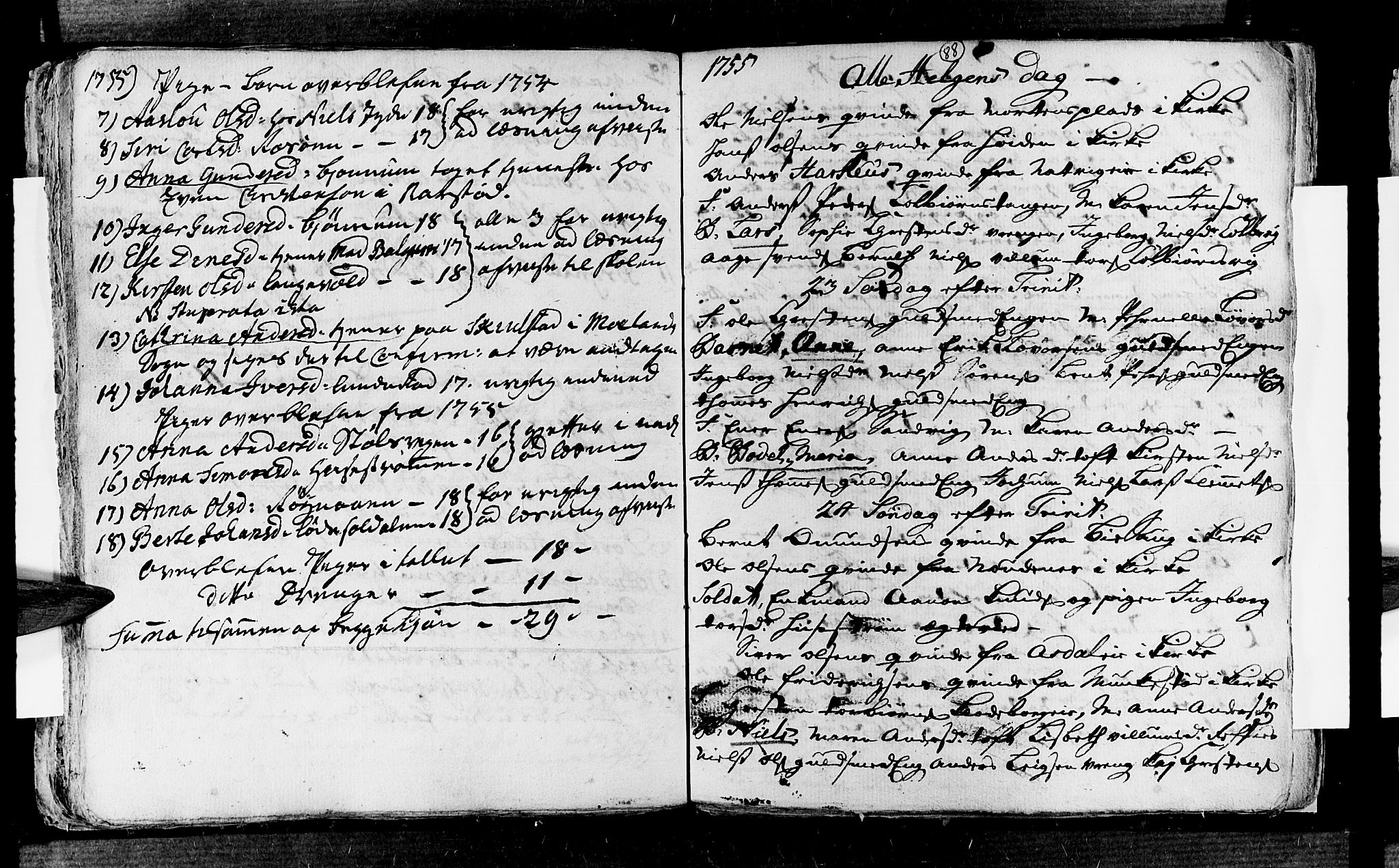 Øyestad sokneprestkontor, AV/SAK-1111-0049/F/Fa/L0005: Ministerialbok nr. A 5, 1751-1757, s. 88