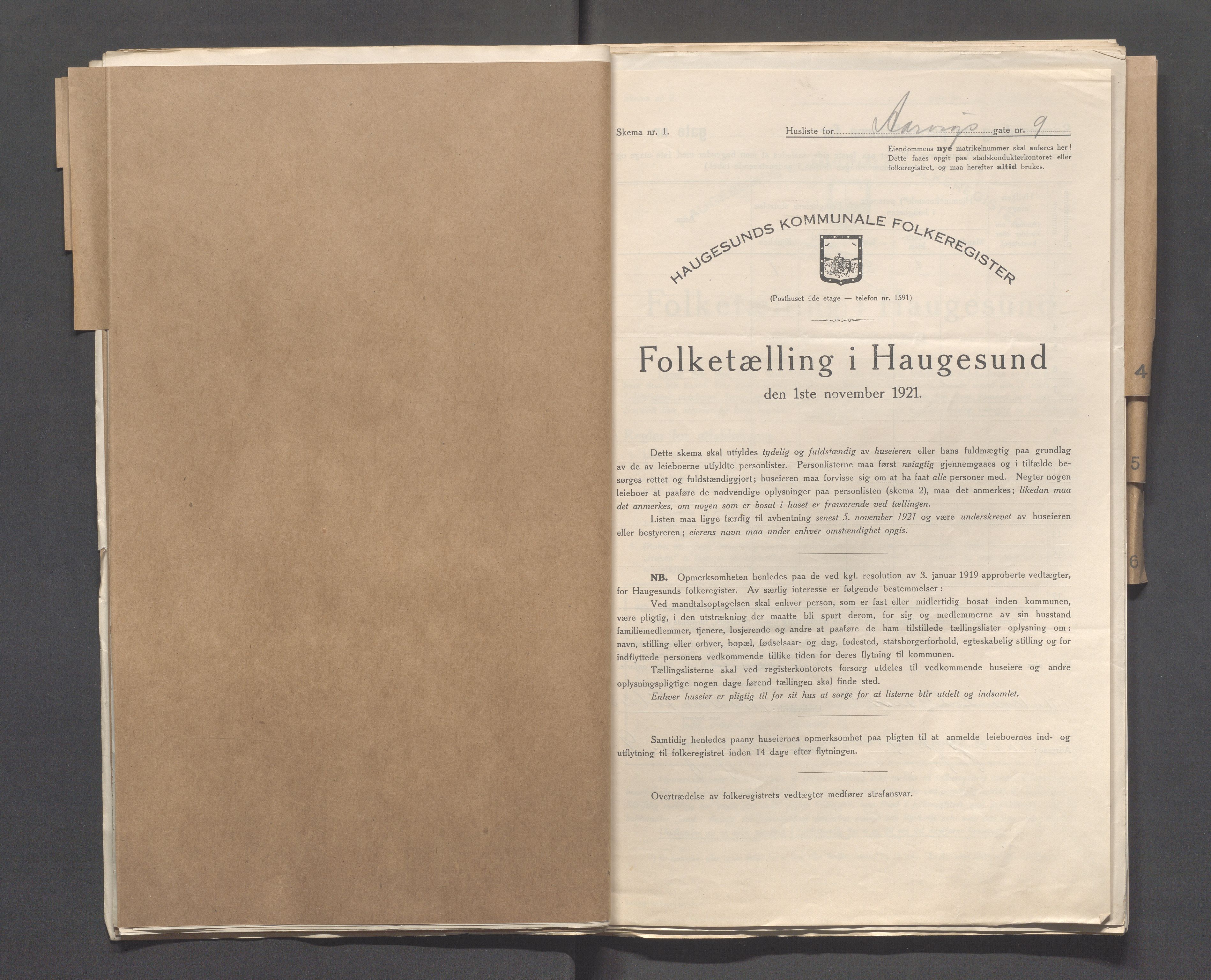 IKAR, Kommunal folketelling 1.11.1921 for Haugesund, 1921, s. 16