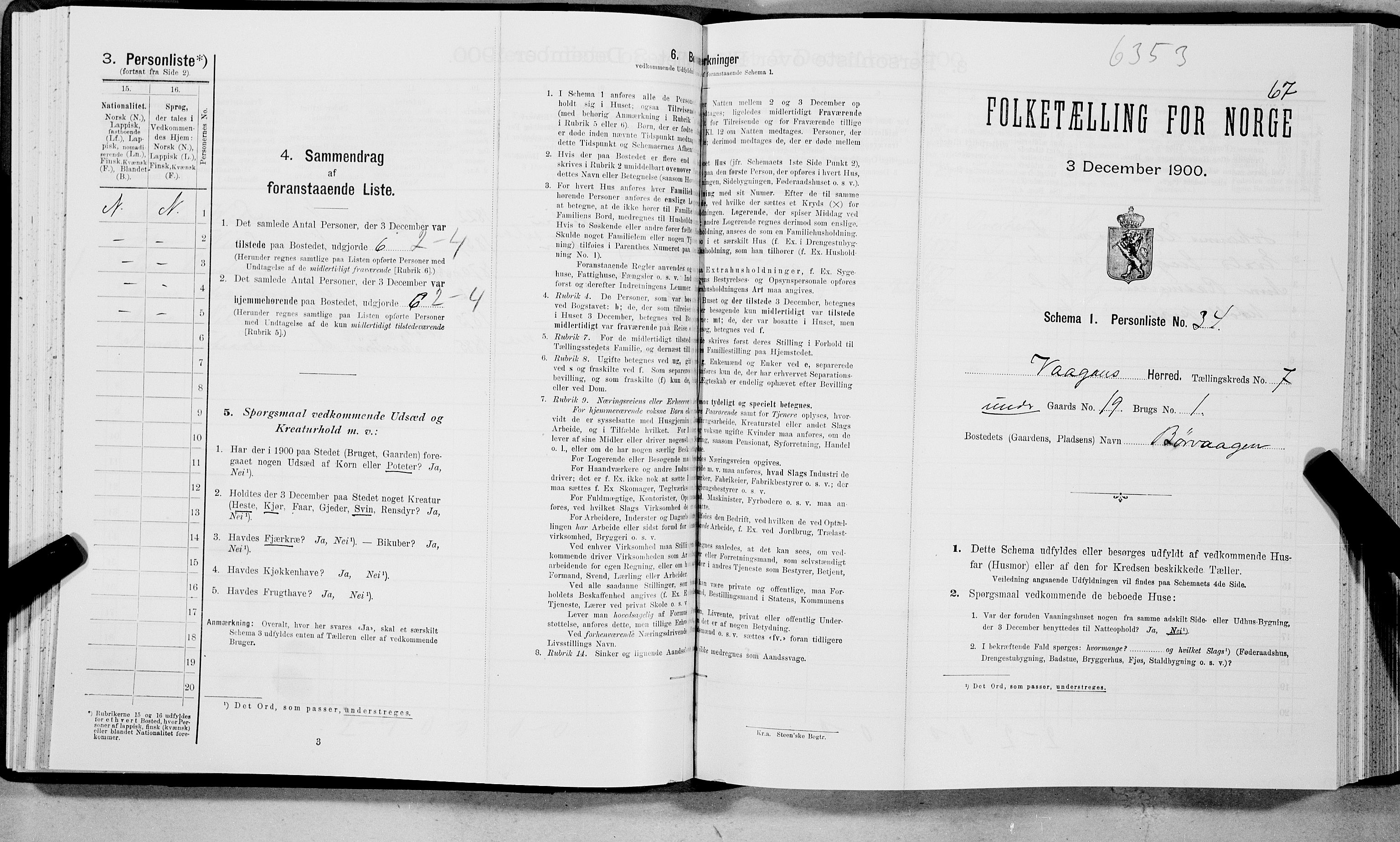 SAT, Folketelling 1900 for 1865 Vågan herred, 1900, s. 965