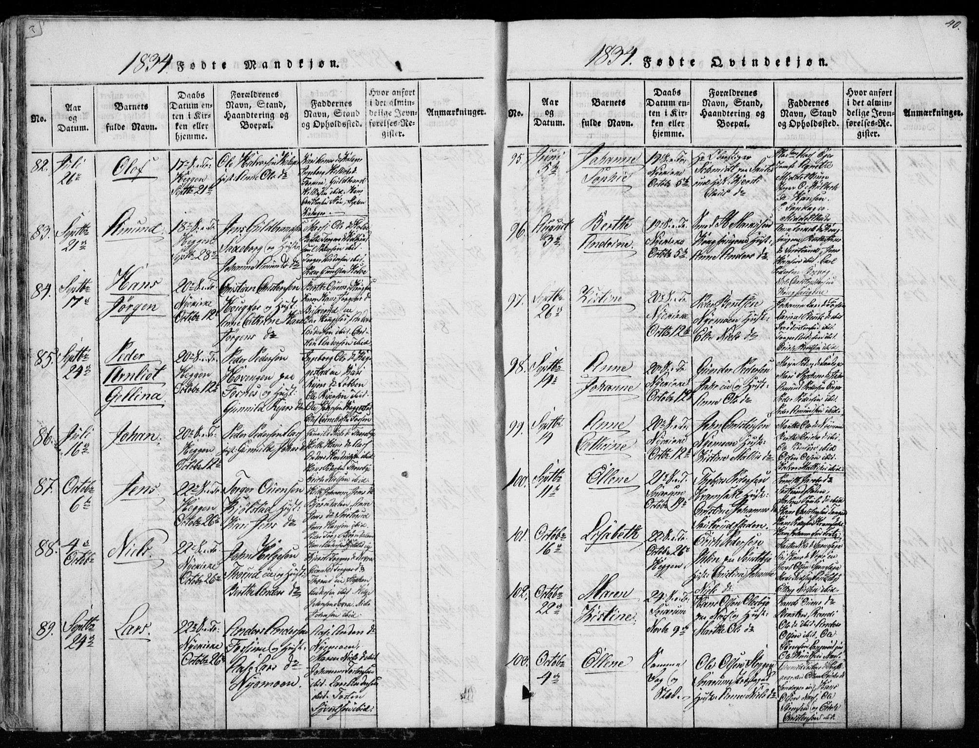 Modum kirkebøker, AV/SAKO-A-234/G/Ga/L0003: Klokkerbok nr. I 3, 1832-1842, s. 39-40