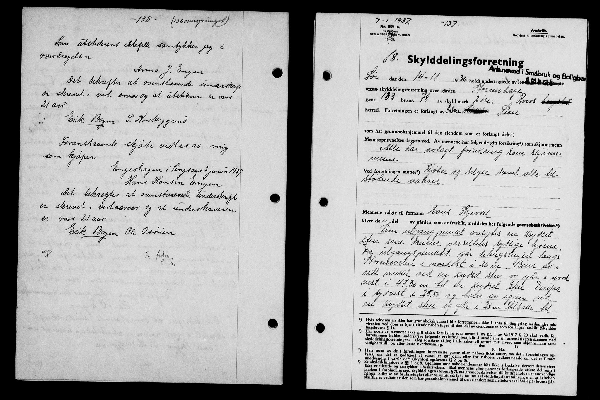 Gauldal sorenskriveri, SAT/A-0014/1/2/2C/L0046: Pantebok nr. 49-50, 1936-1937, Dagboknr: 18/1937