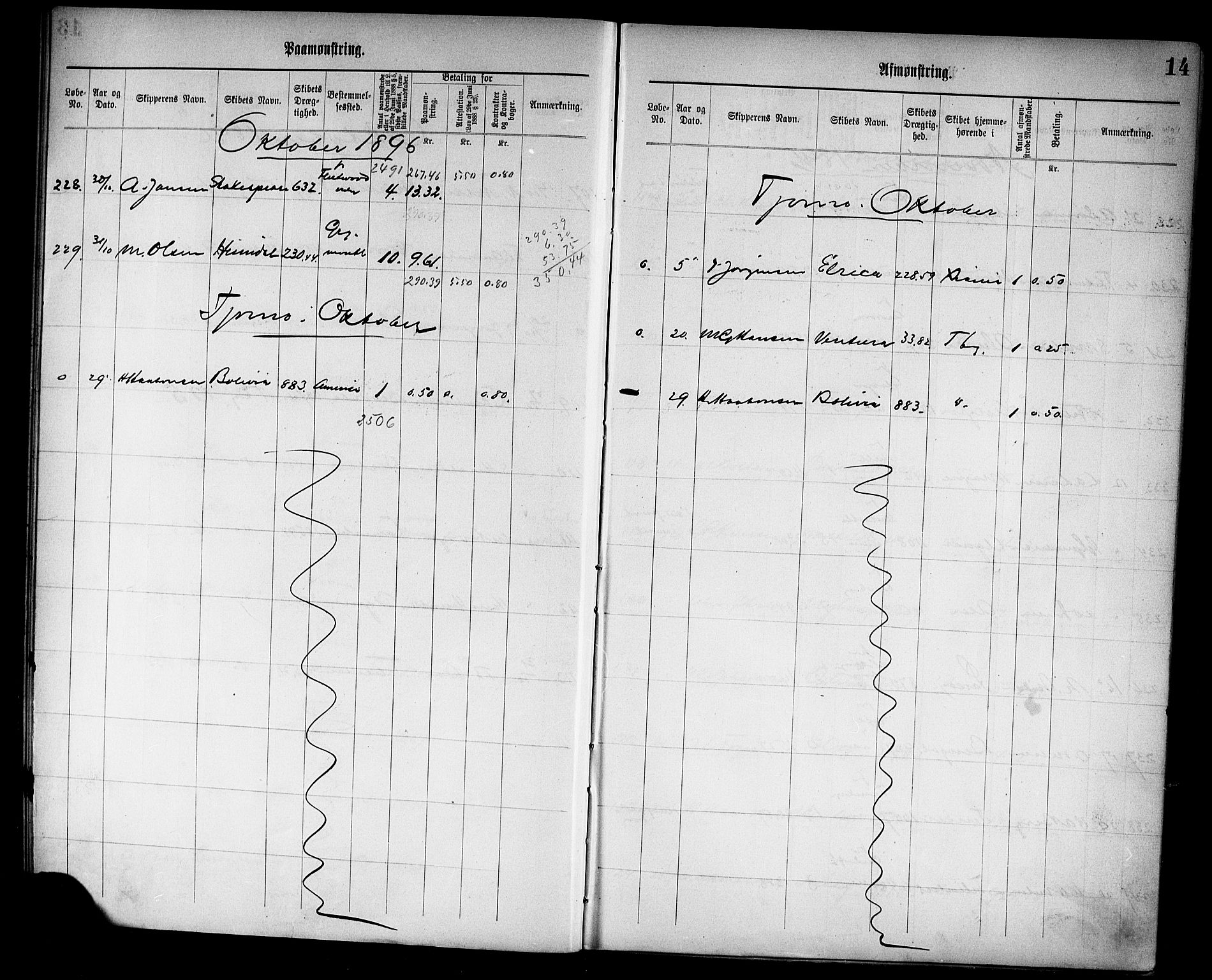 Tønsberg innrulleringskontor, AV/SAKO-A-786/H/Ha/L0005: Mønstringsjournal, 1896-1906, s. 16