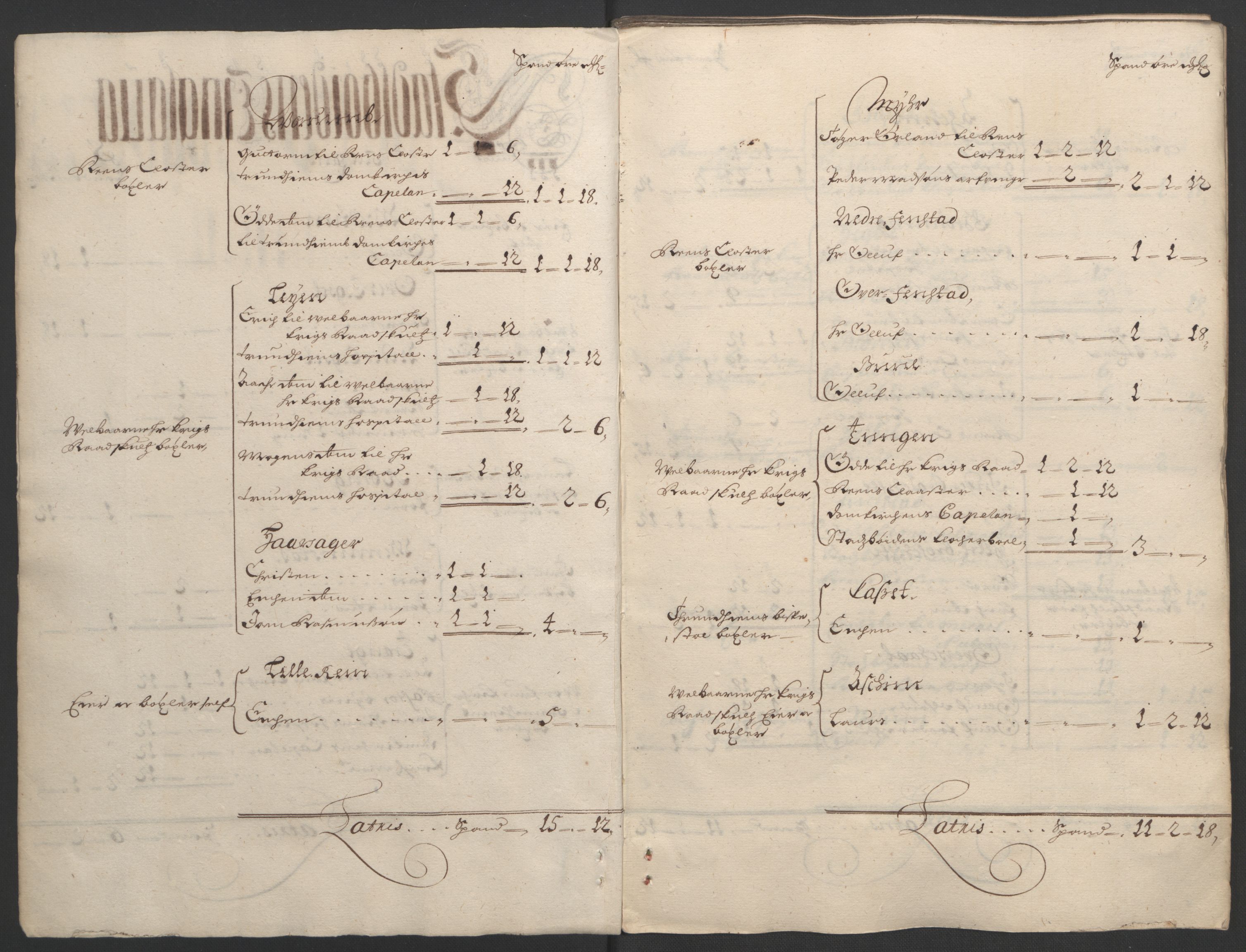 Rentekammeret inntil 1814, Reviderte regnskaper, Fogderegnskap, RA/EA-4092/R57/L3851: Fogderegnskap Fosen, 1695-1696, s. 18