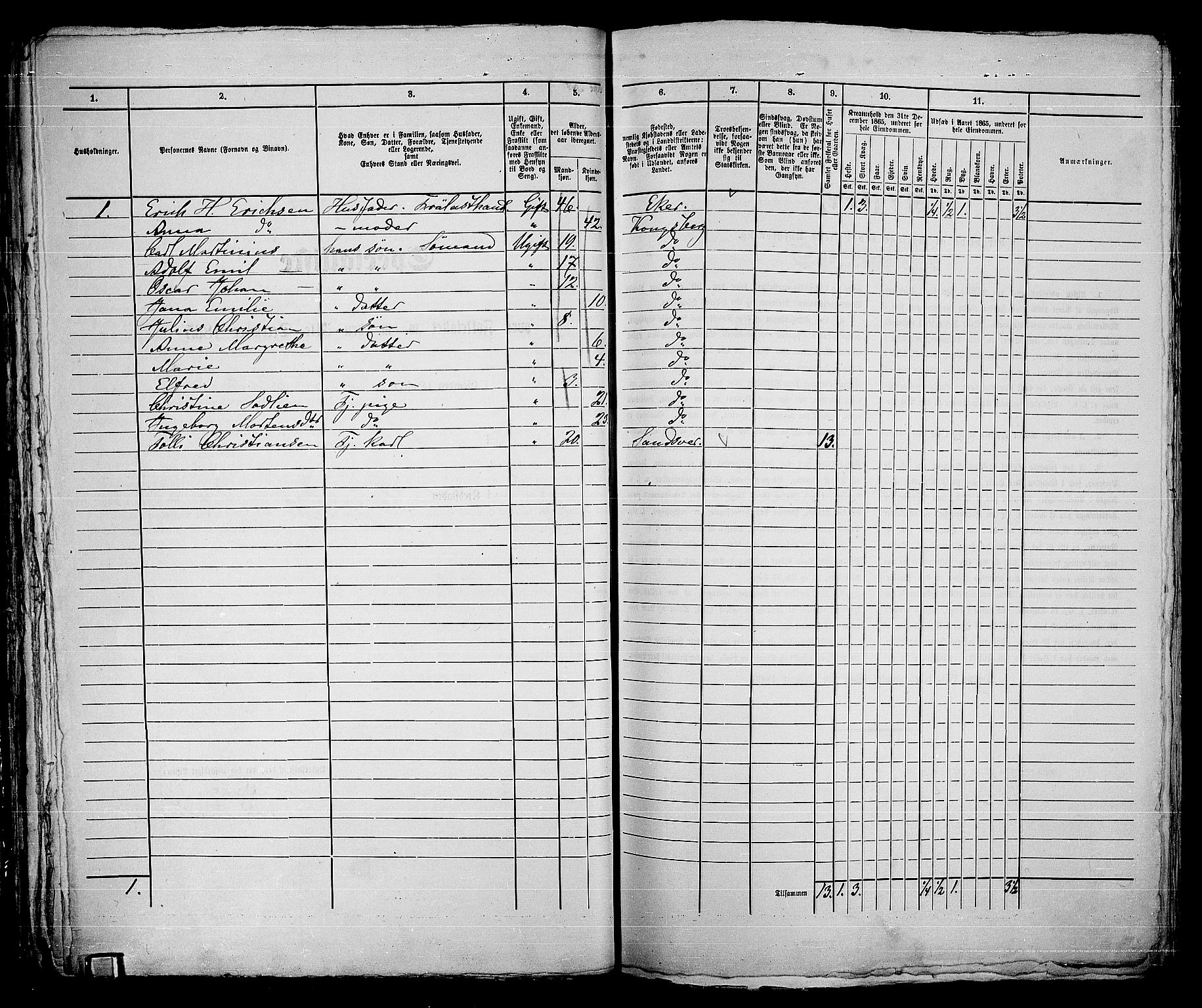 RA, Folketelling 1865 for 0604B Kongsberg prestegjeld, Kongsberg kjøpstad, 1865, s. 571