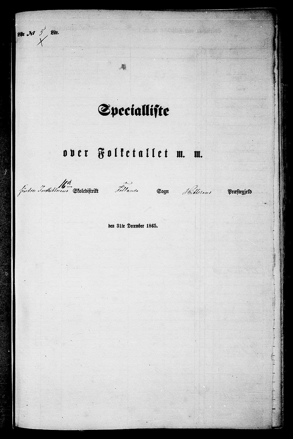 RA, Folketelling 1865 for 1617P Hitra prestegjeld, 1865, s. 86