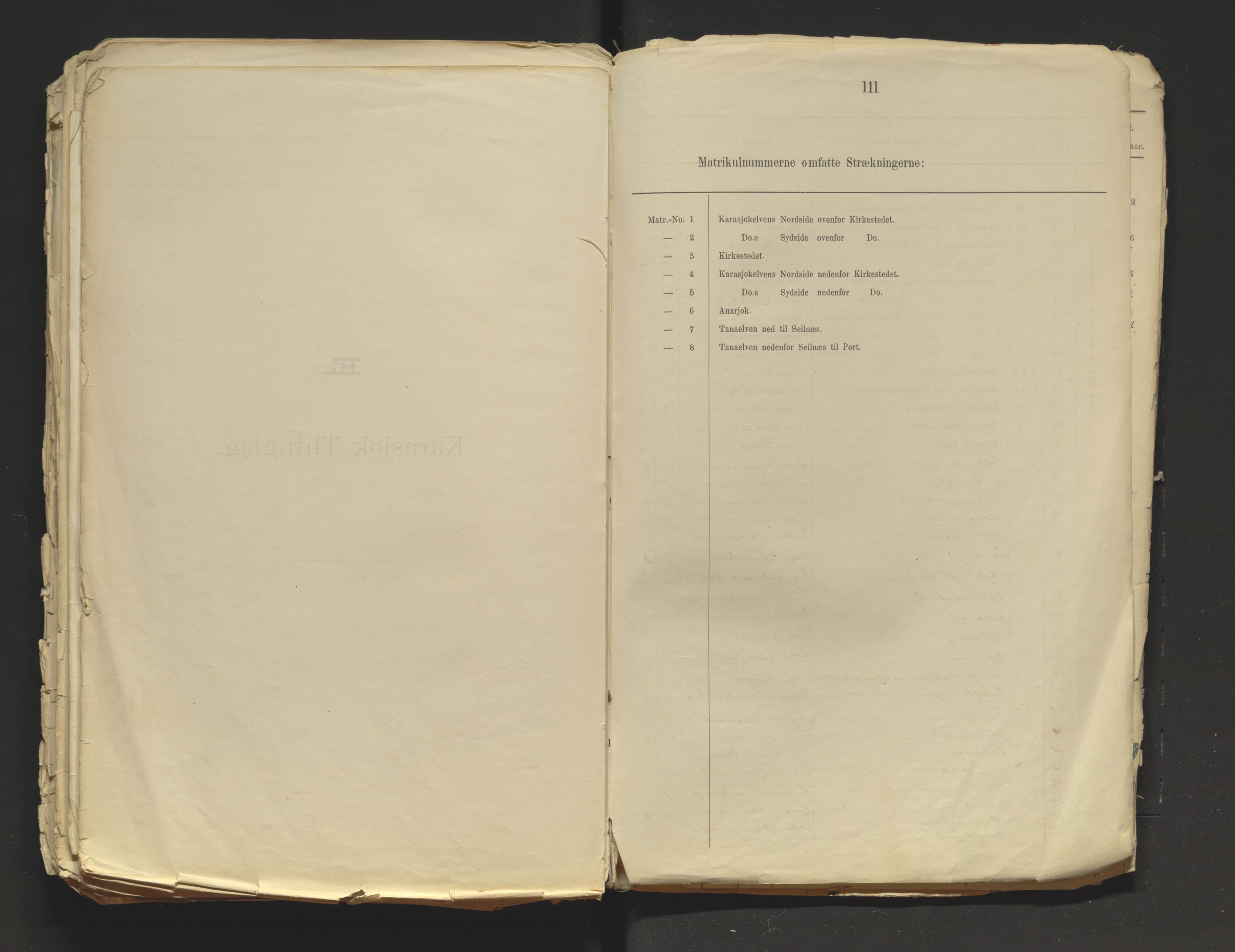 Tana fogderi/sorenskriveri, AV/SATØ-S-0058/I/Ip/L0254/0001: -- / Annet om tinglysing. Matrikkel, Tana sorenskriveri., 1884, s. 110-111