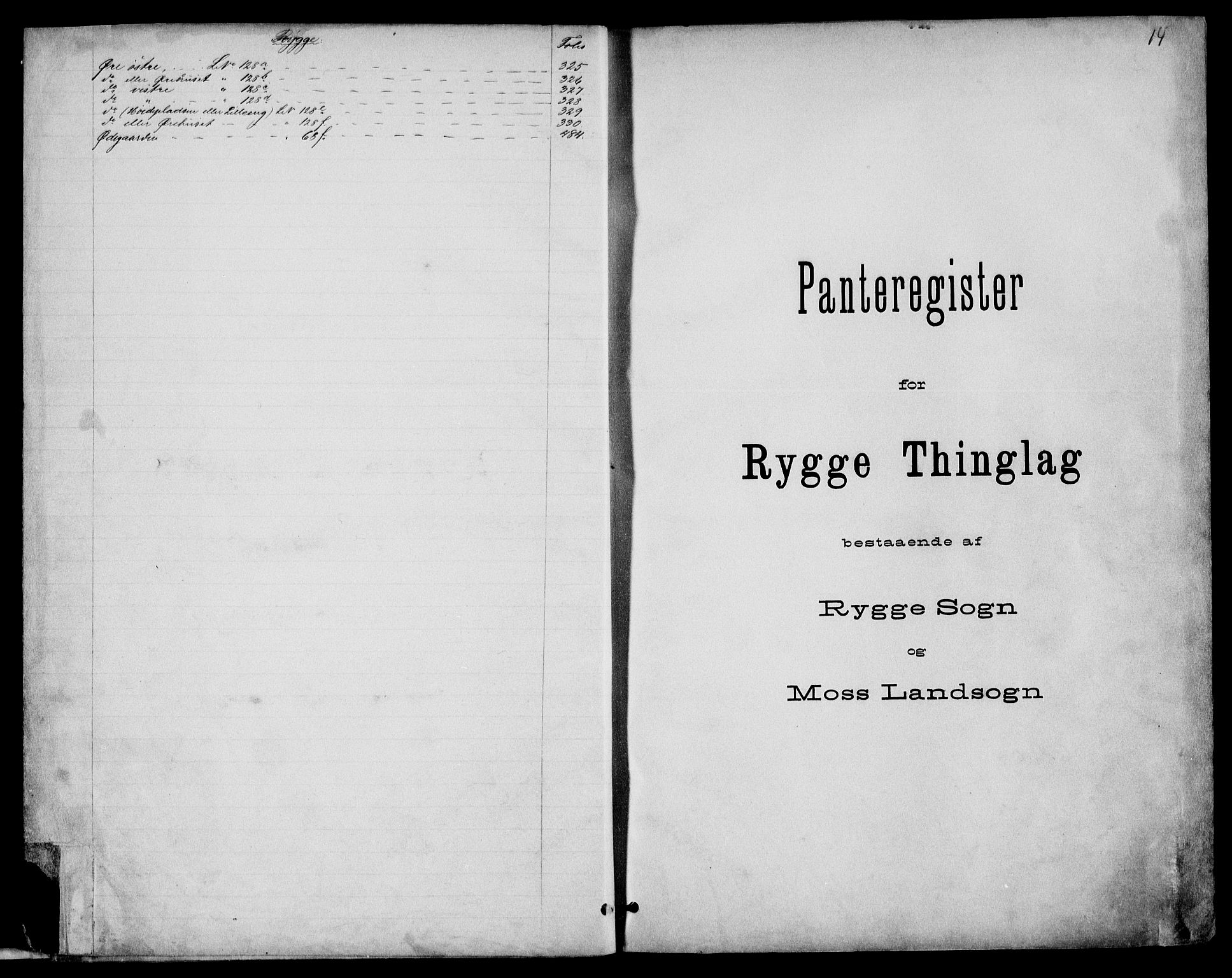 Moss sorenskriveri, SAO/A-10168: Panteregister nr. IV 3a, 1787-1926, s. 14