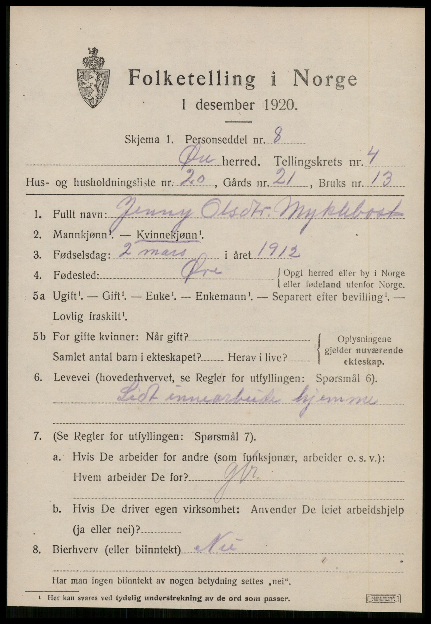 SAT, Folketelling 1920 for 1558 Øre herred, 1920, s. 2247