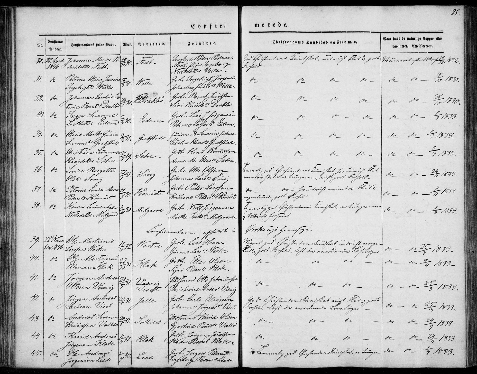 Ministerialprotokoller, klokkerbøker og fødselsregistre - Møre og Romsdal, AV/SAT-A-1454/522/L0312: Ministerialbok nr. 522A07, 1843-1851, s. 85