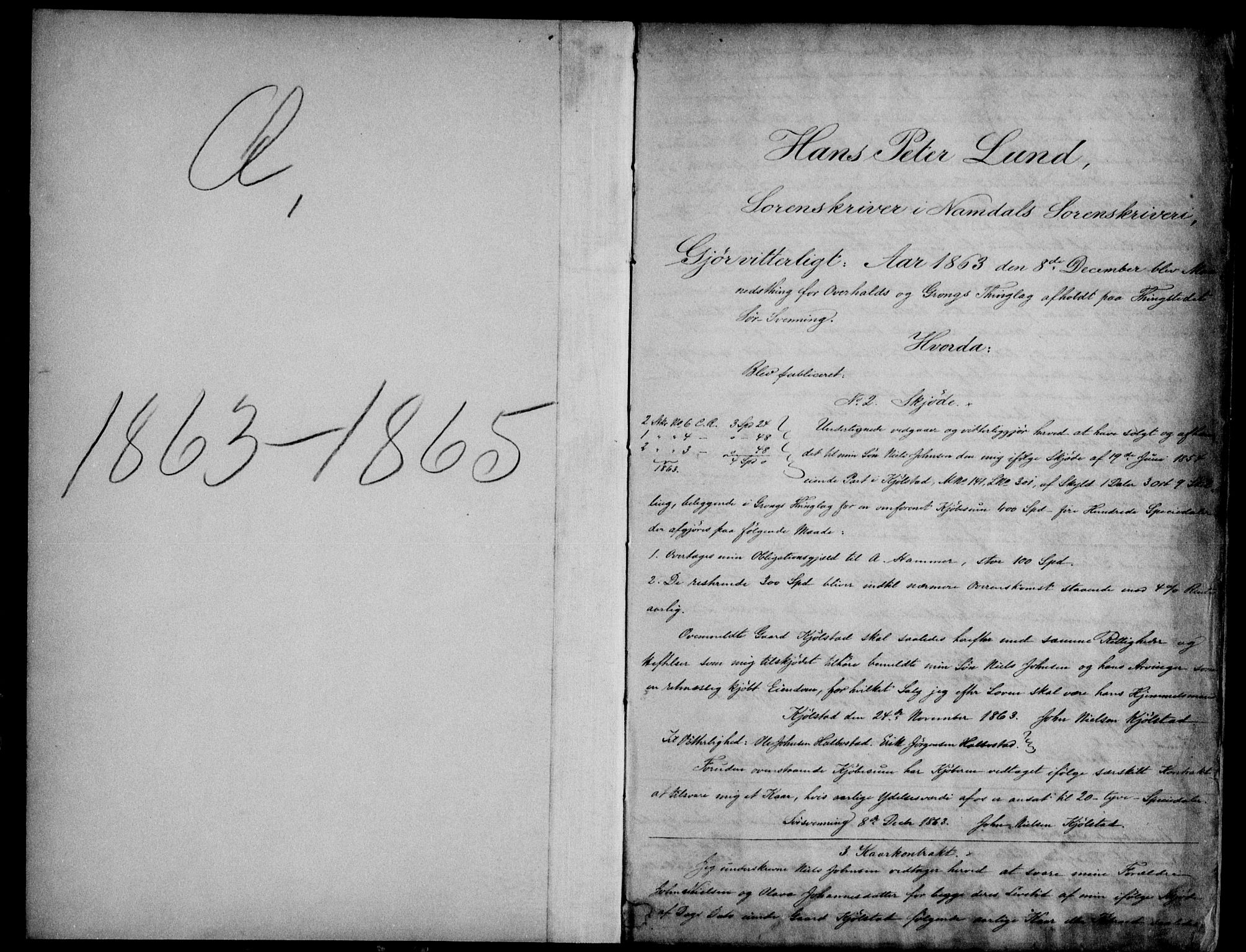 Namdal sorenskriveri, SAT/A-4133/1/2/2C/L0021: Pantebok nr. Q, 1863-1865, s. 1