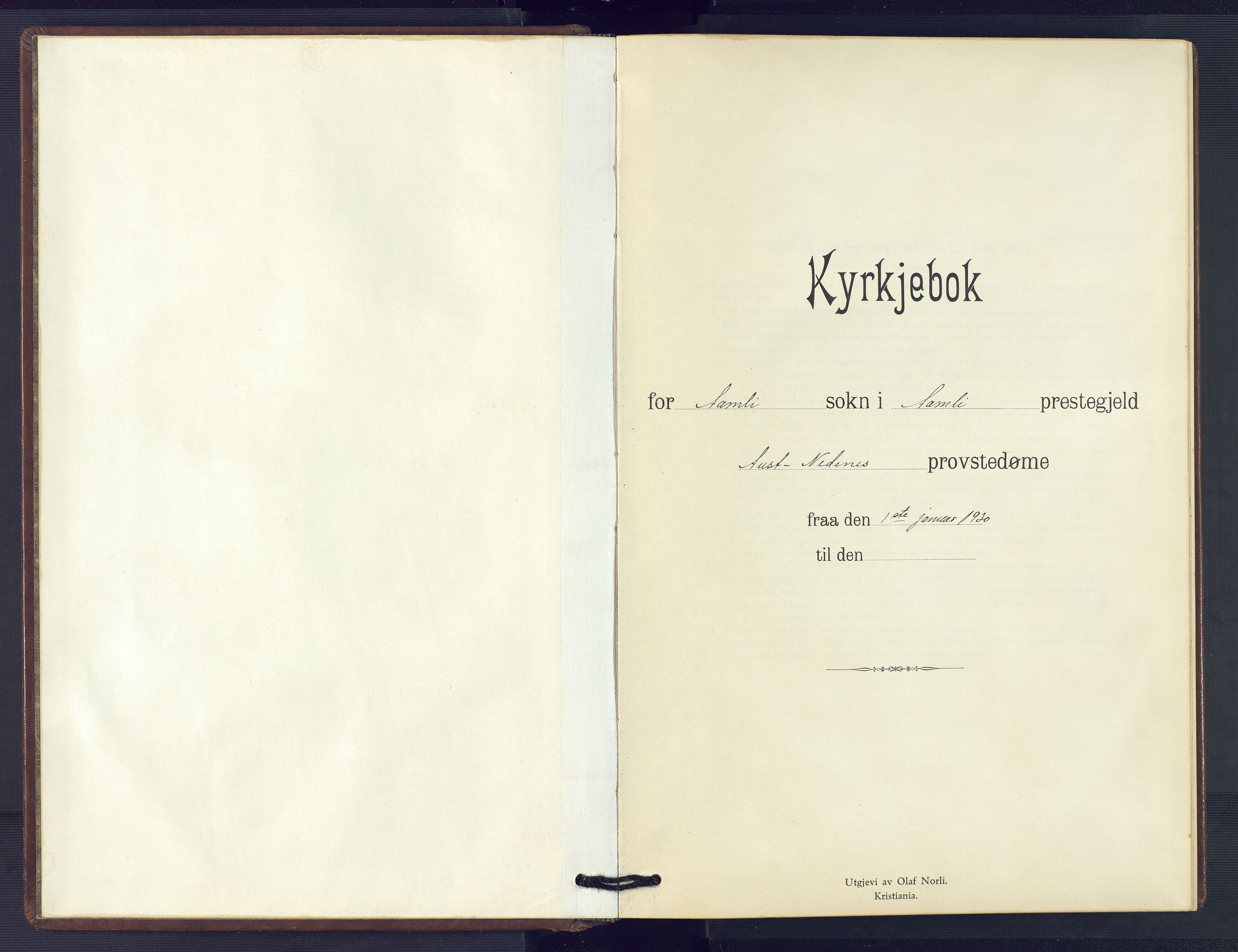 Åmli sokneprestkontor, SAK/1111-0050/F/Fb/Fbc/L0007: Klokkerbok nr. B 7, 1929-1960