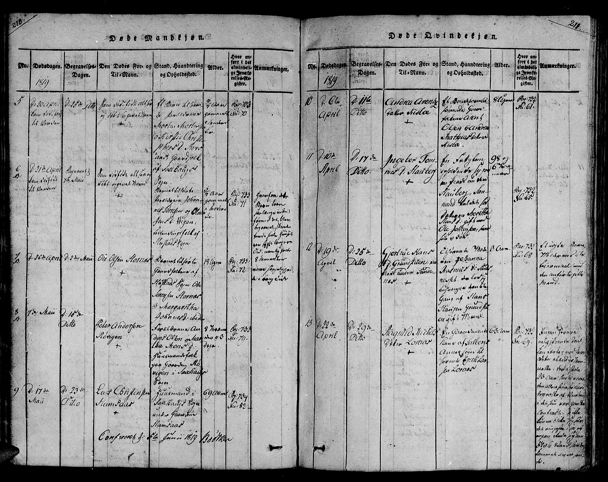 Ministerialprotokoller, klokkerbøker og fødselsregistre - Nord-Trøndelag, SAT/A-1458/730/L0275: Ministerialbok nr. 730A04, 1816-1822, s. 210-211