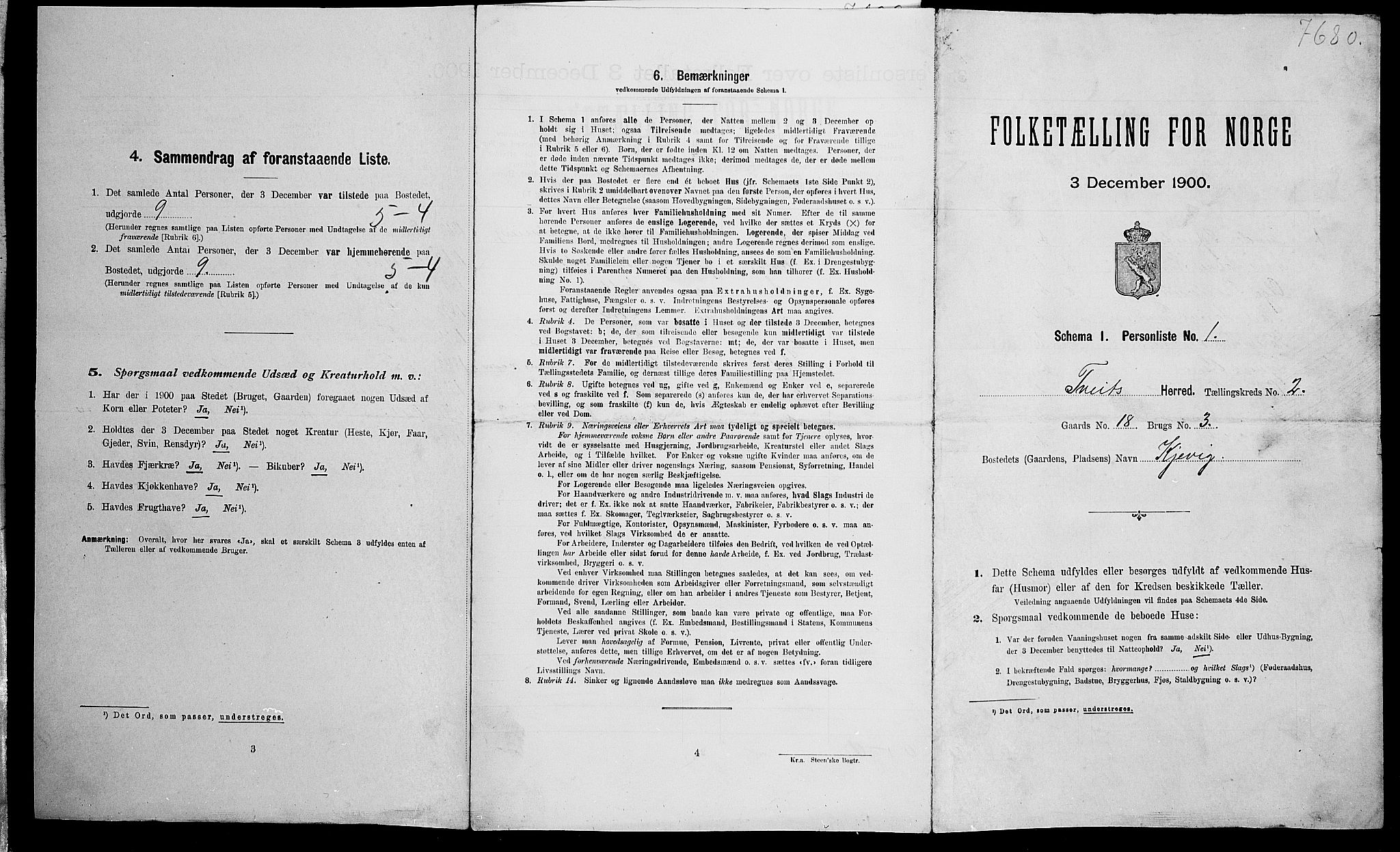 SAK, Folketelling 1900 for 1013 Tveit herred, 1900, s. 252