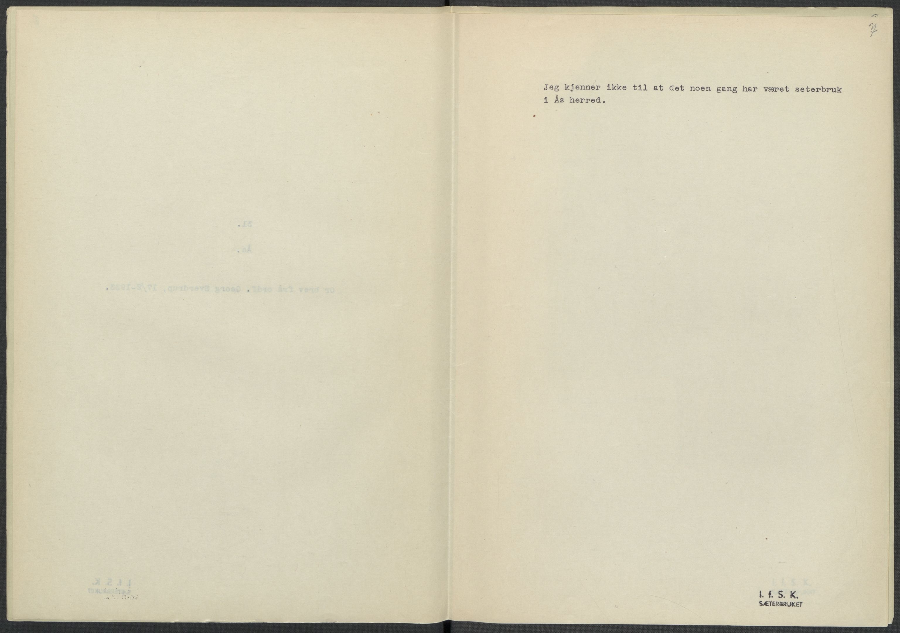 Instituttet for sammenlignende kulturforskning, AV/RA-PA-0424/F/Fc/L0002/0002: Eske B2: / Akershus (perm II), 1932-1936, s. 7