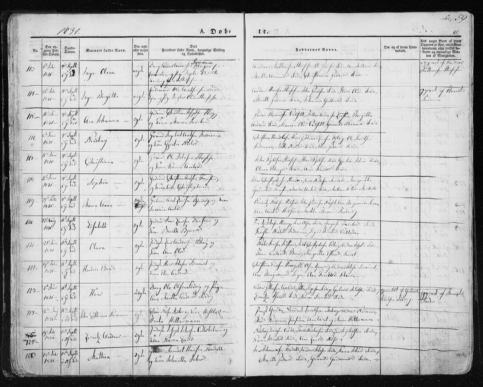 Ministerialprotokoller, klokkerbøker og fødselsregistre - Sør-Trøndelag, SAT/A-1456/659/L0735: Ministerialbok nr. 659A05, 1826-1841, s. 59