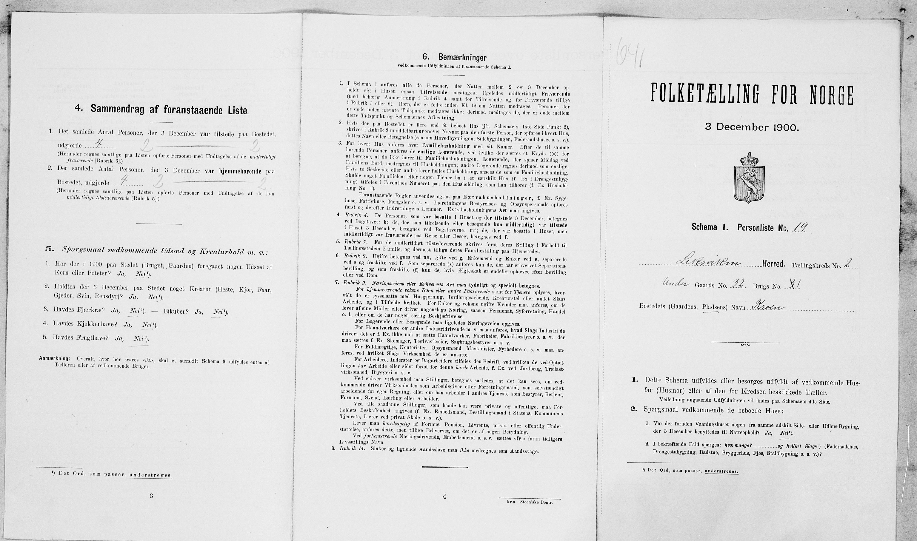 SAT, Folketelling 1900 for 1718 Leksvik herred, 1900, s. 198