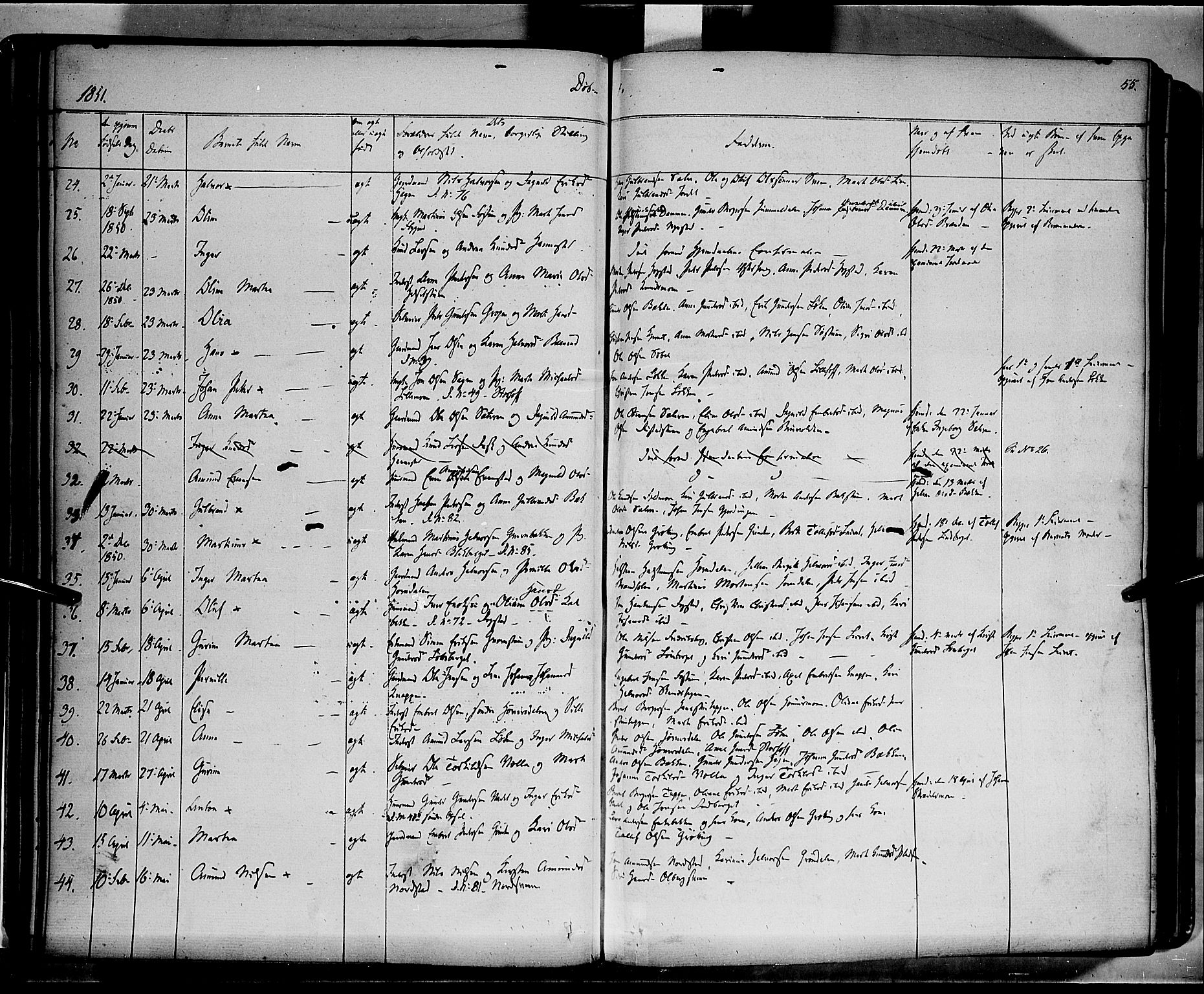 Elverum prestekontor, AV/SAH-PREST-044/H/Ha/Haa/L0009: Ministerialbok nr. 9, 1843-1856, s. 55
