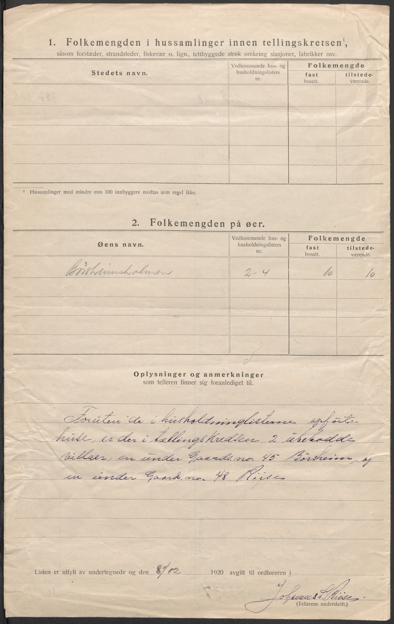 SAB, Folketelling 1920 for 1226 Strandebarm herred, 1920, s. 10