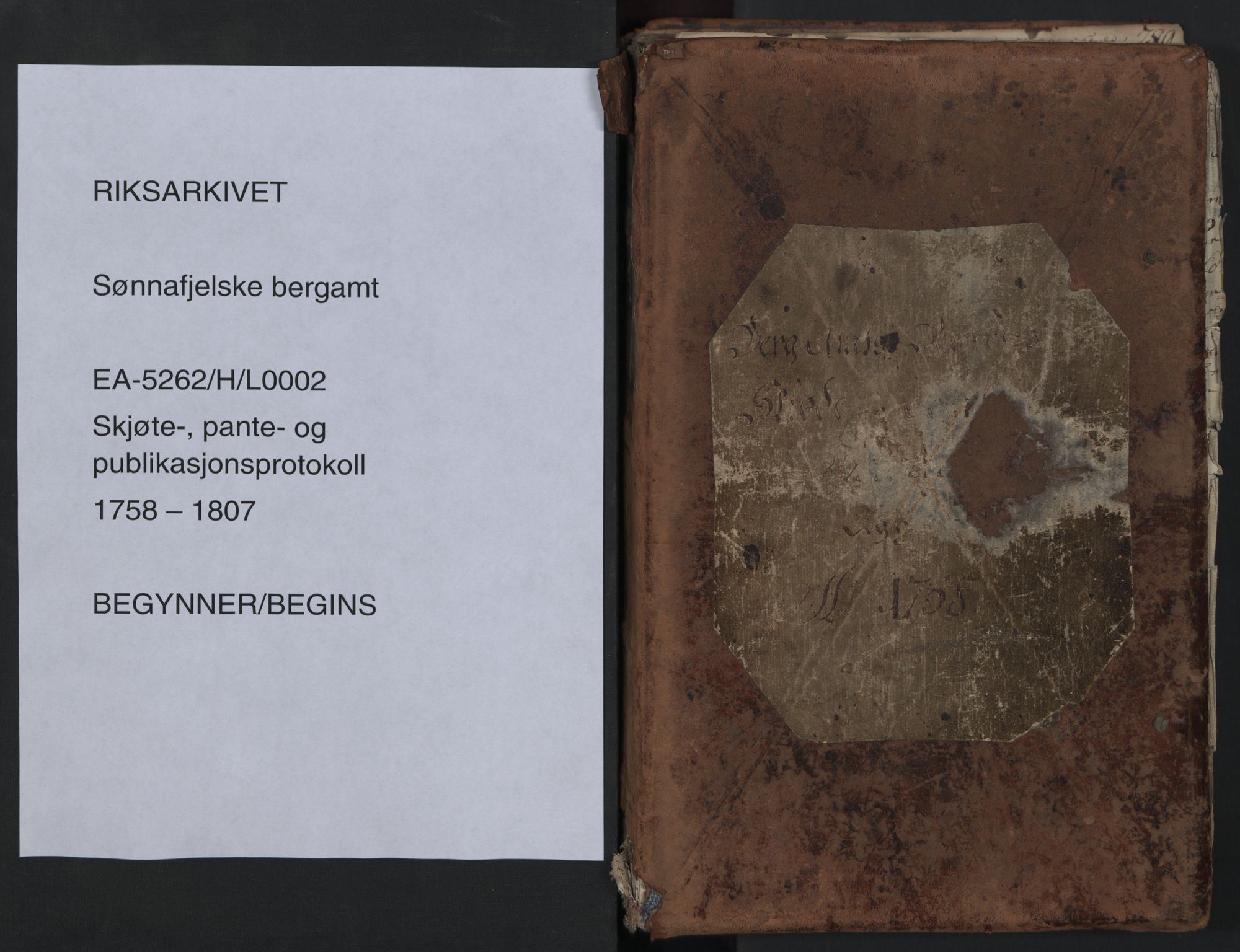 Sønnafjelske bergamt , SAKO/EA-5262/H/L0002: Pantebok nr. 2, 1758-1807