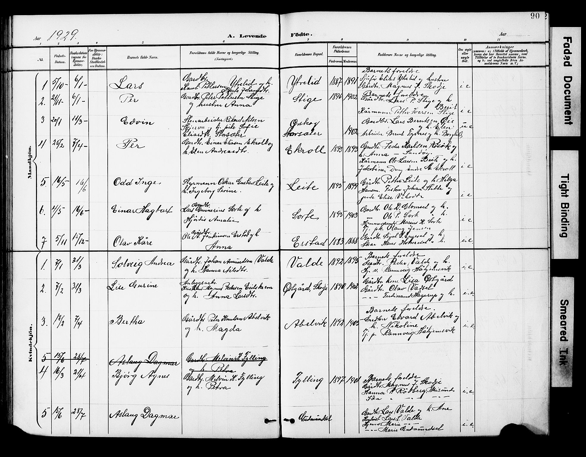 Ministerialprotokoller, klokkerbøker og fødselsregistre - Møre og Romsdal, AV/SAT-A-1454/524/L0366: Klokkerbok nr. 524C07, 1900-1931, s. 90