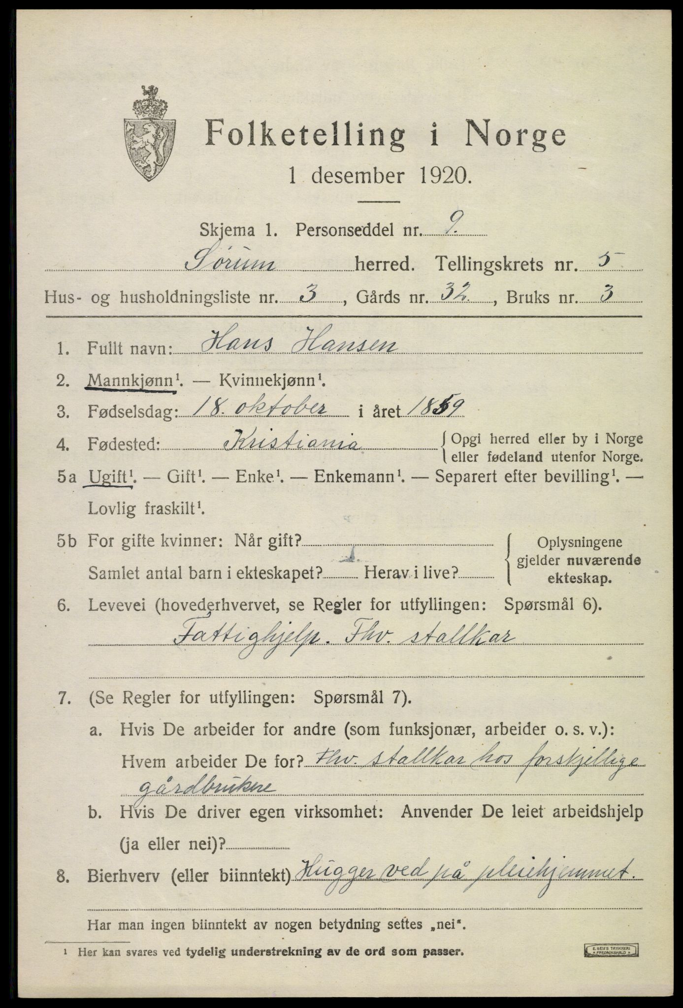 SAO, Folketelling 1920 for 0226 Sørum herred, 1920, s. 4629