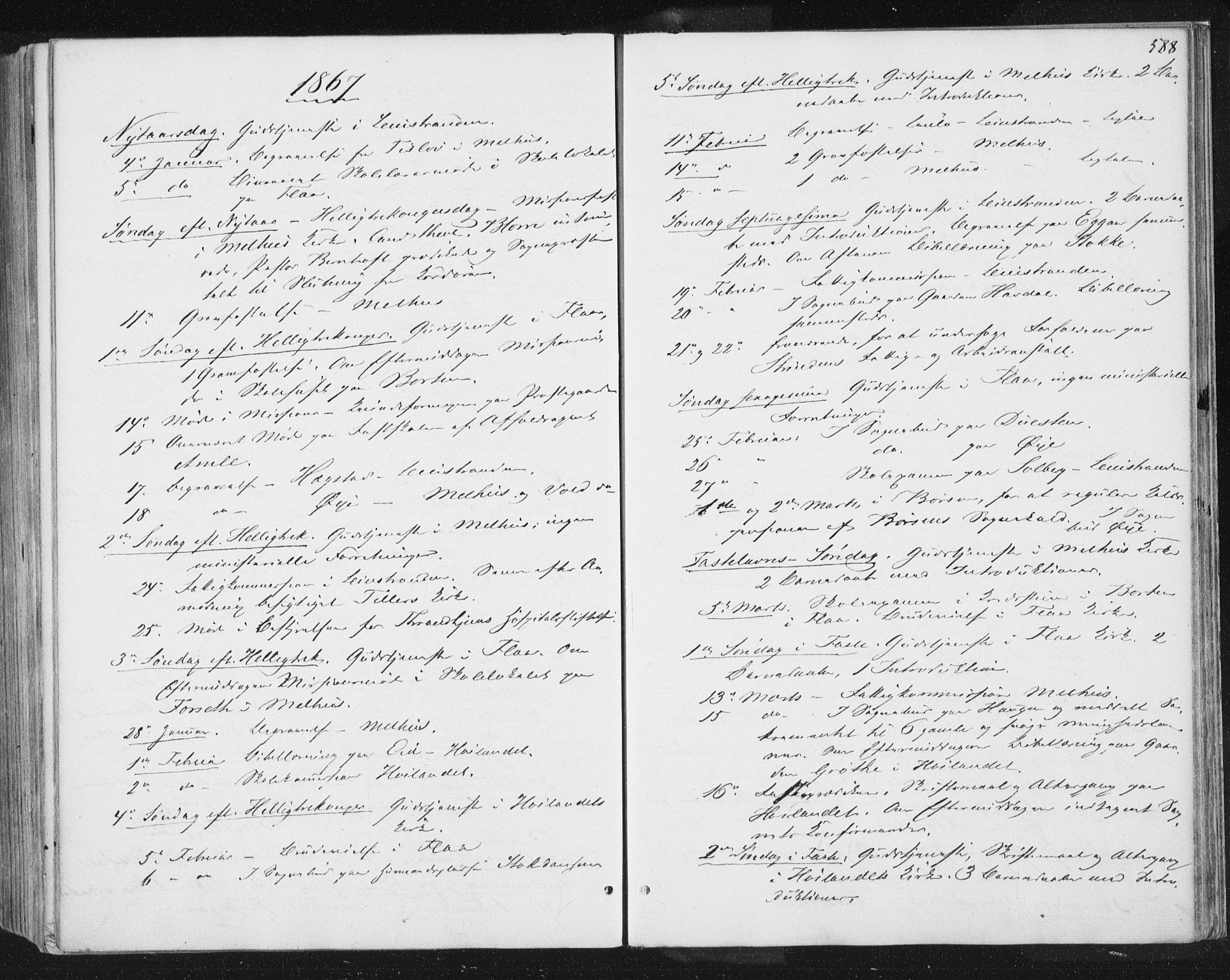 Ministerialprotokoller, klokkerbøker og fødselsregistre - Sør-Trøndelag, SAT/A-1456/691/L1077: Ministerialbok nr. 691A09, 1862-1873, s. 588