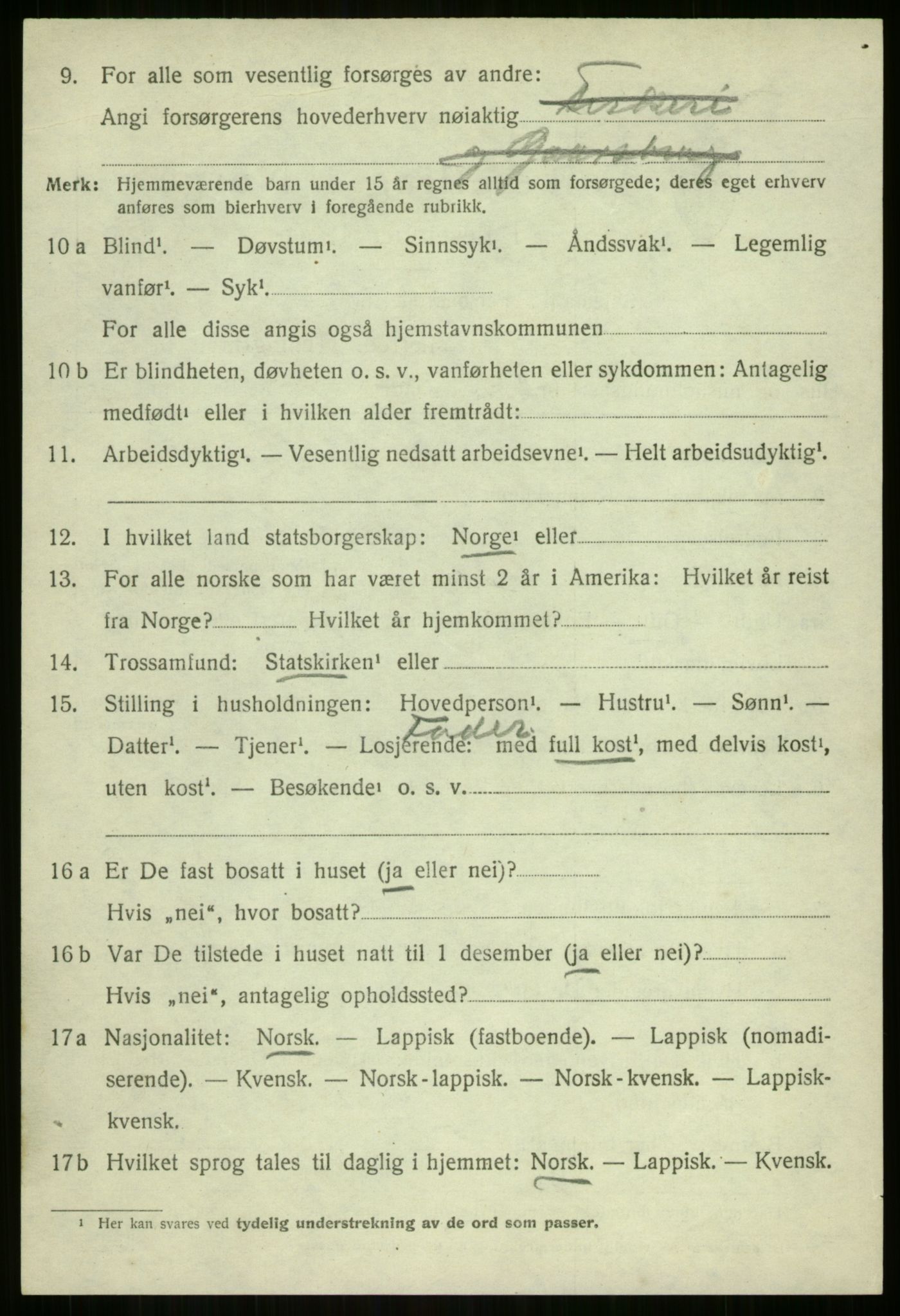 SATØ, Folketelling 1920 for 1925 Sørreisa herred, 1920, s. 2275