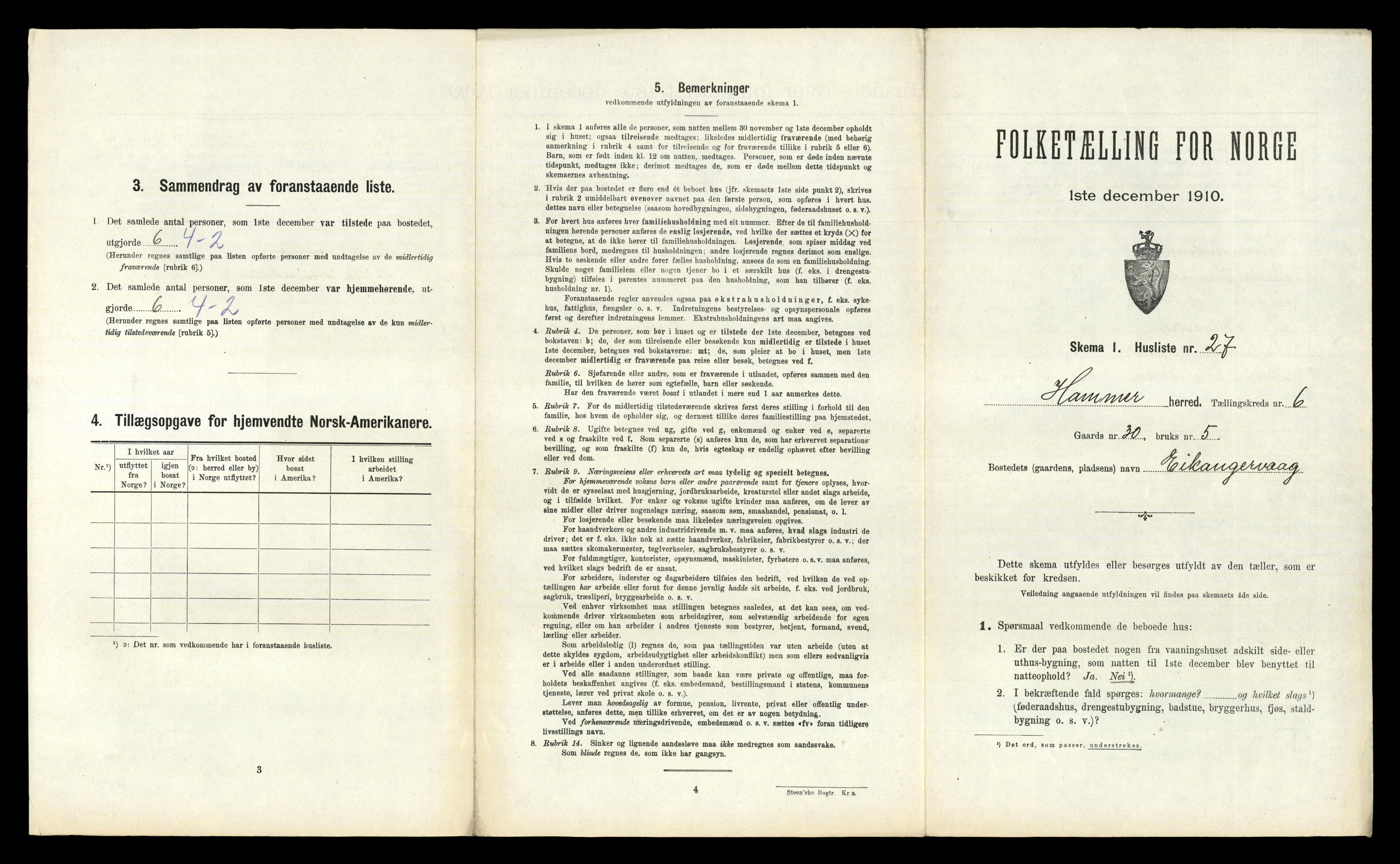 RA, Folketelling 1910 for 1254 Hamre herred, 1910, s. 394