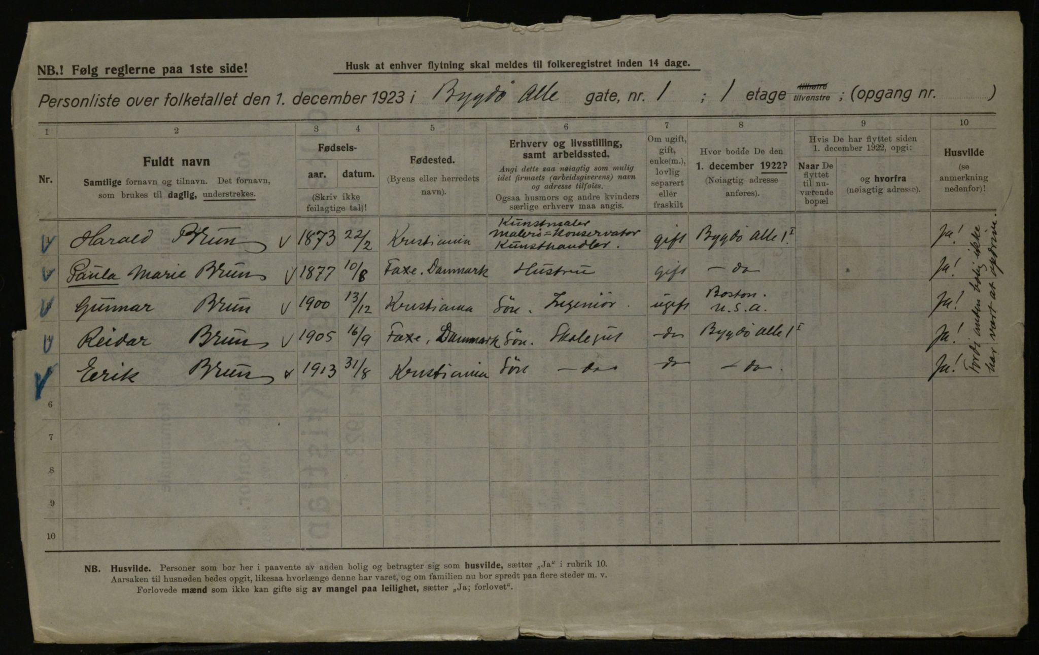 OBA, Kommunal folketelling 1.12.1923 for Kristiania, 1923, s. 11152