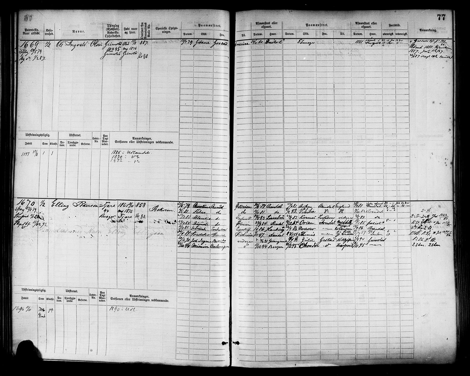 Grimstad mønstringskrets, AV/SAK-2031-0013/F/Fb/L0003: Hovedrulle nr 1517-2276, F-6, 1877-1888, s. 83