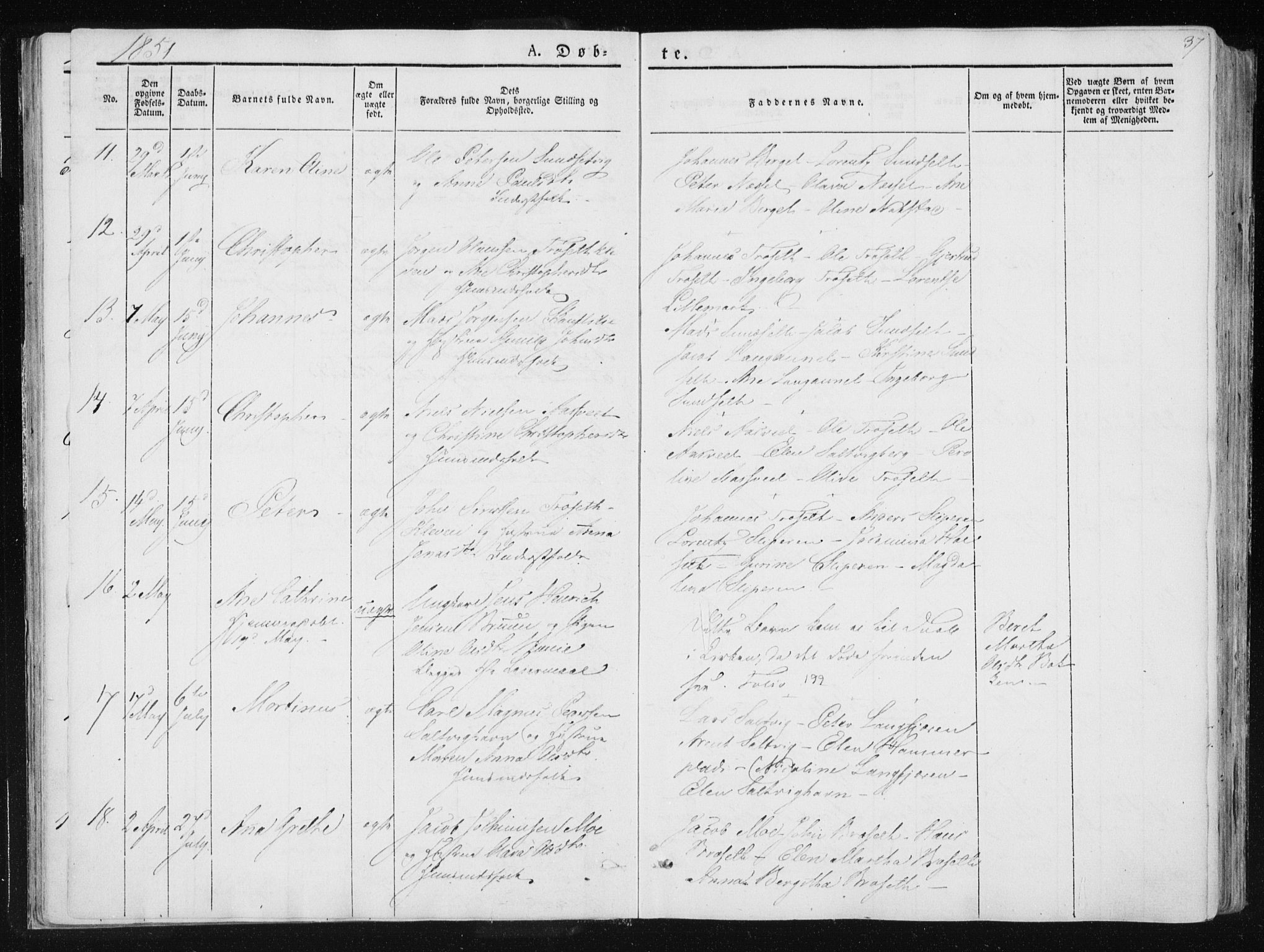 Ministerialprotokoller, klokkerbøker og fødselsregistre - Nord-Trøndelag, AV/SAT-A-1458/733/L0323: Ministerialbok nr. 733A02, 1843-1870, s. 37
