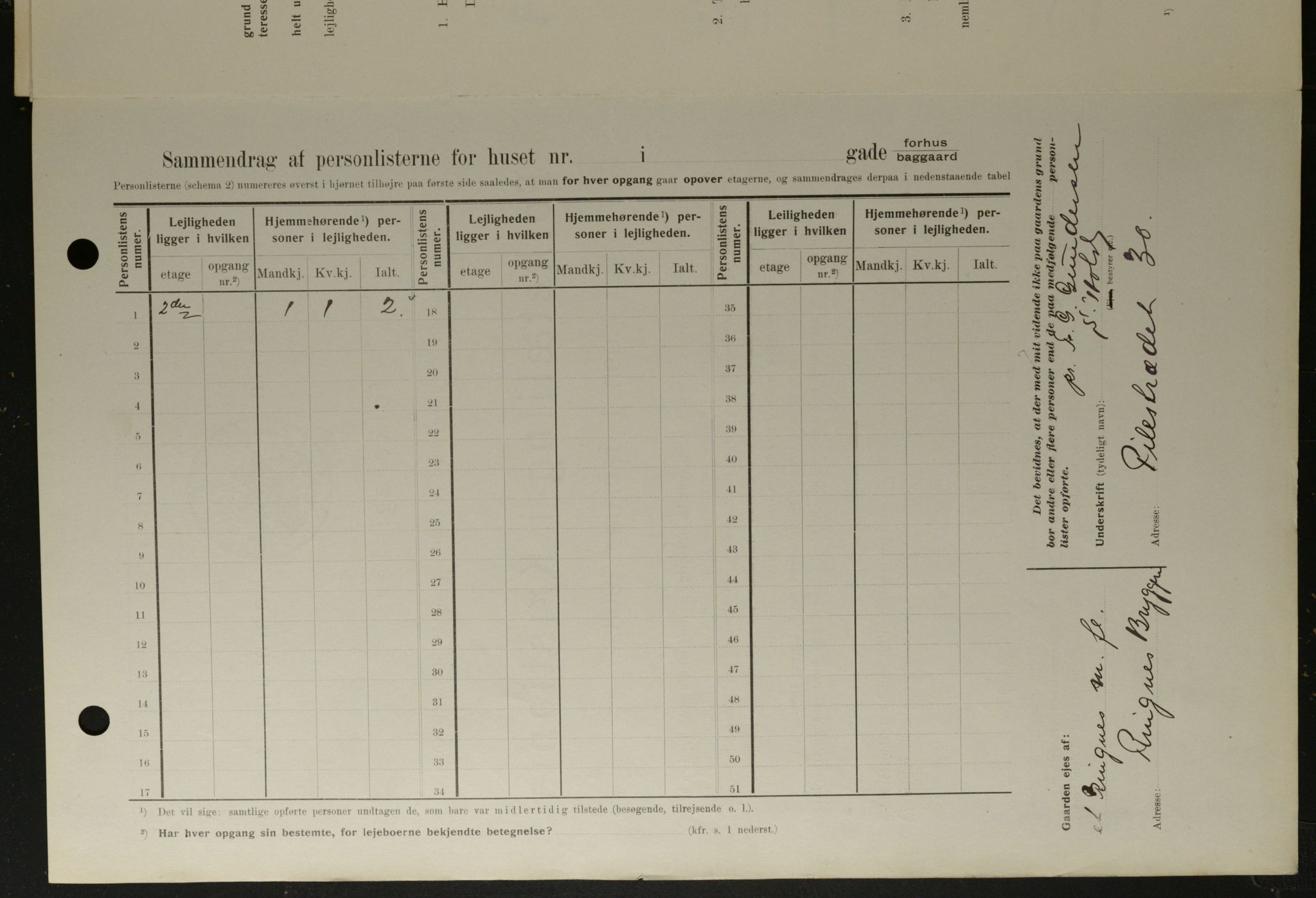 OBA, Kommunal folketelling 1.2.1908 for Kristiania kjøpstad, 1908, s. 19788