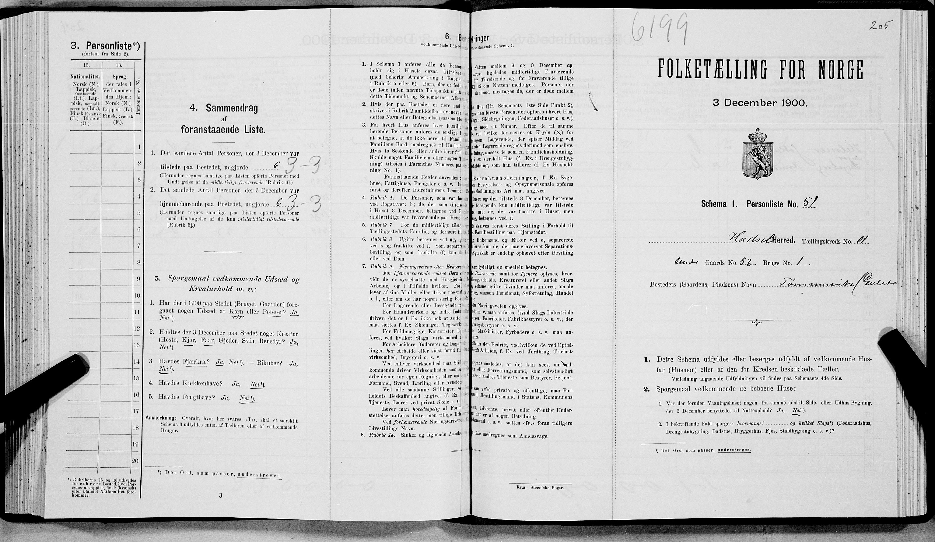 SAT, Folketelling 1900 for 1866 Hadsel herred, 1900, s. 1015