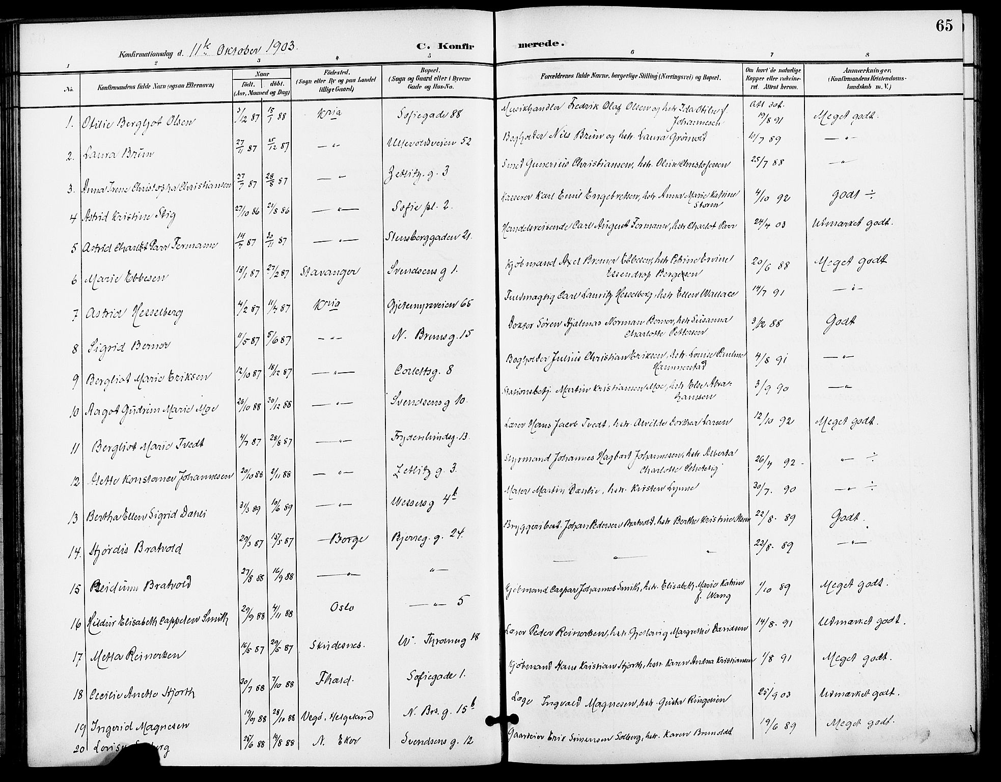 Gamle Aker prestekontor Kirkebøker, AV/SAO-A-10617a/F/L0012: Ministerialbok nr. 12, 1898-1910, s. 65