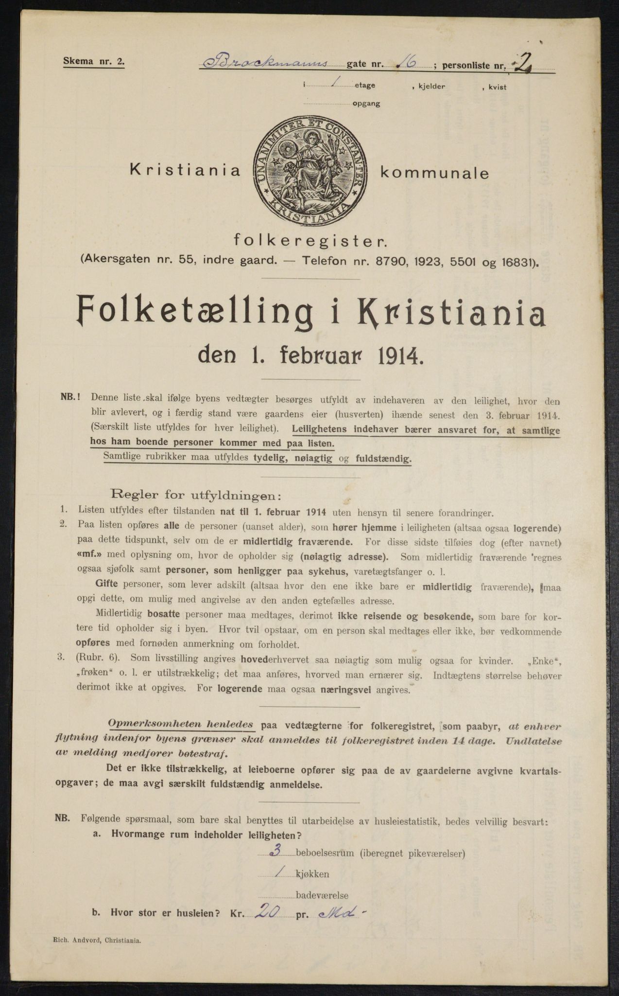 OBA, Kommunal folketelling 1.2.1914 for Kristiania, 1914, s. 9684