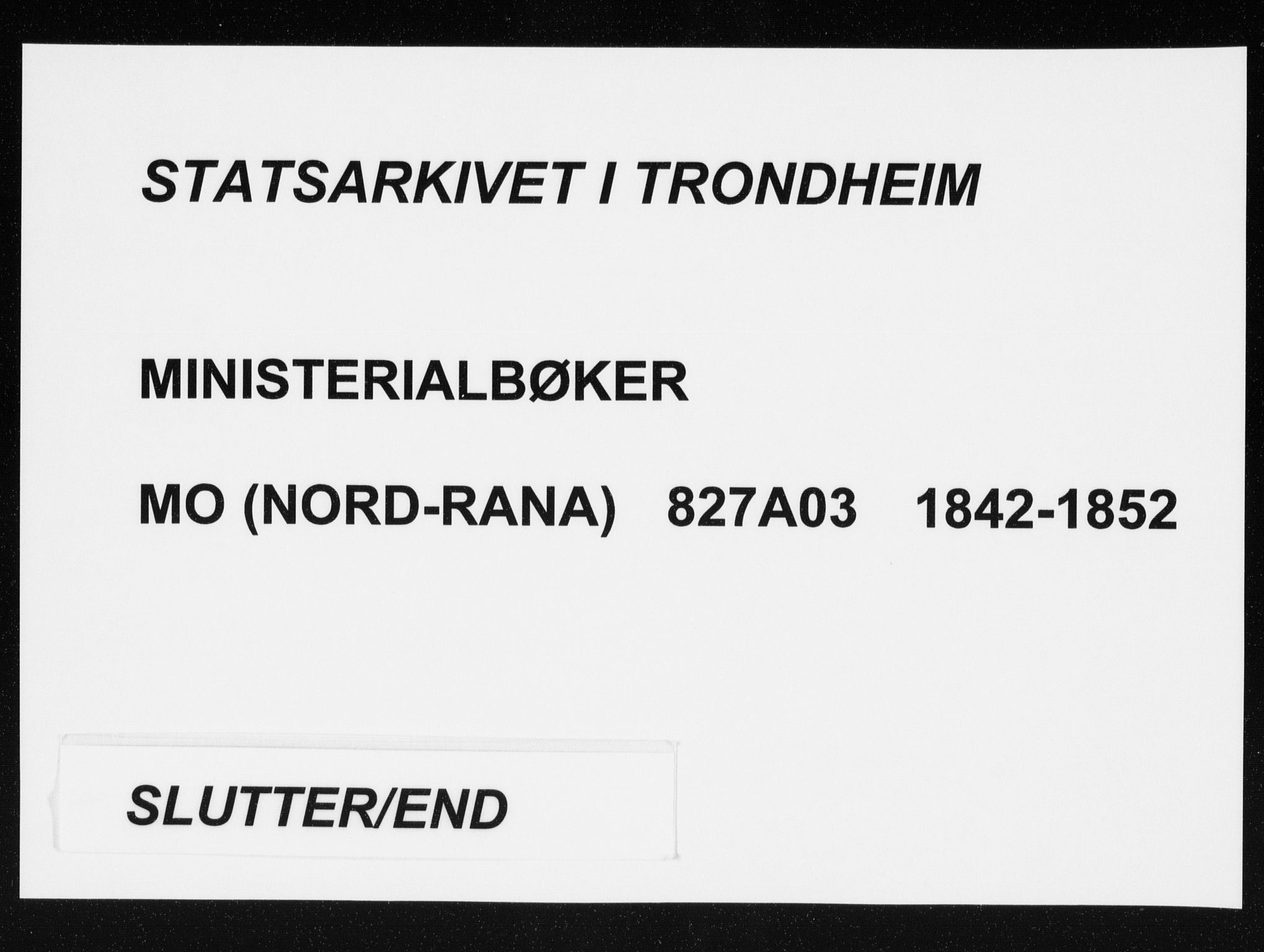 Ministerialprotokoller, klokkerbøker og fødselsregistre - Nordland, SAT/A-1459/827/L0391: Ministerialbok nr. 827A03, 1842-1852