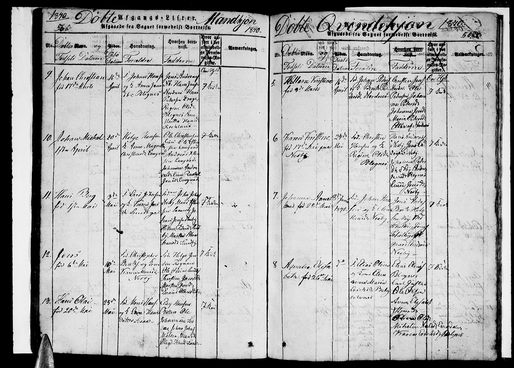 Ministerialprotokoller, klokkerbøker og fødselsregistre - Nordland, SAT/A-1459/847/L0676: Klokkerbok nr. 847C04, 1821-1853, s. 561-562