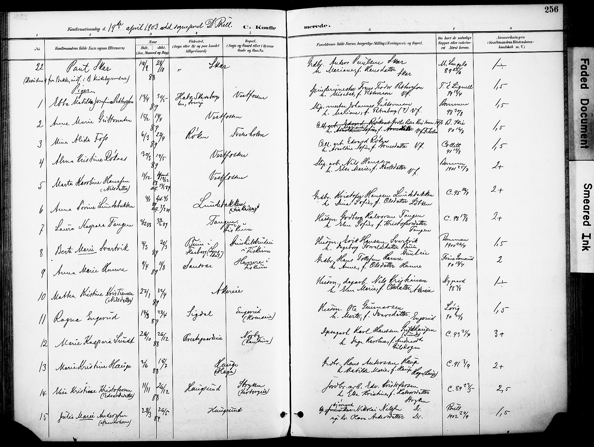 Eiker kirkebøker, AV/SAKO-A-4/F/Fb/L0003: Ministerialbok nr. II 3, 1896-1942, s. 256