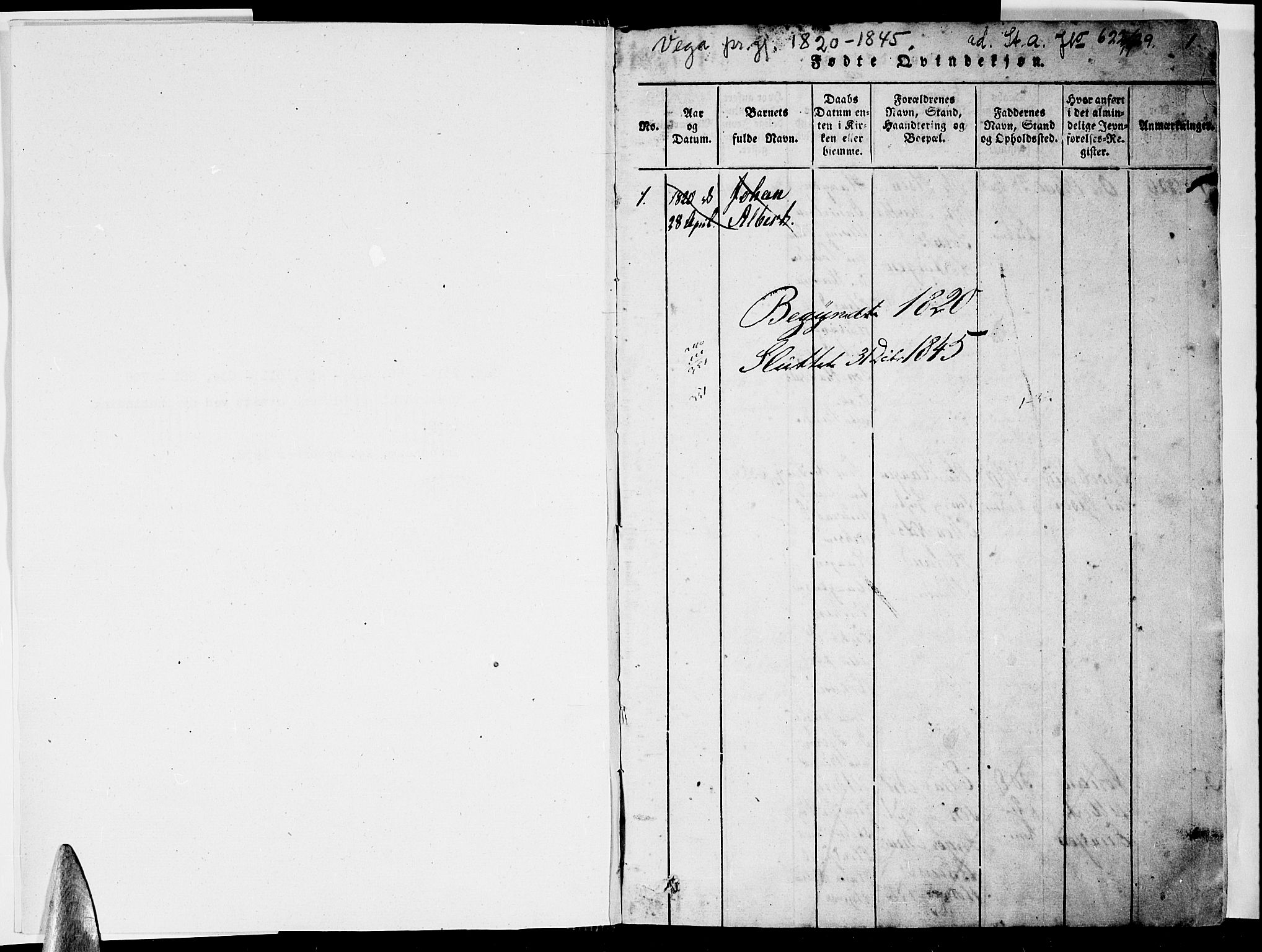 Ministerialprotokoller, klokkerbøker og fødselsregistre - Nordland, AV/SAT-A-1459/816/L0239: Ministerialbok nr. 816A05, 1820-1845, s. 0-1