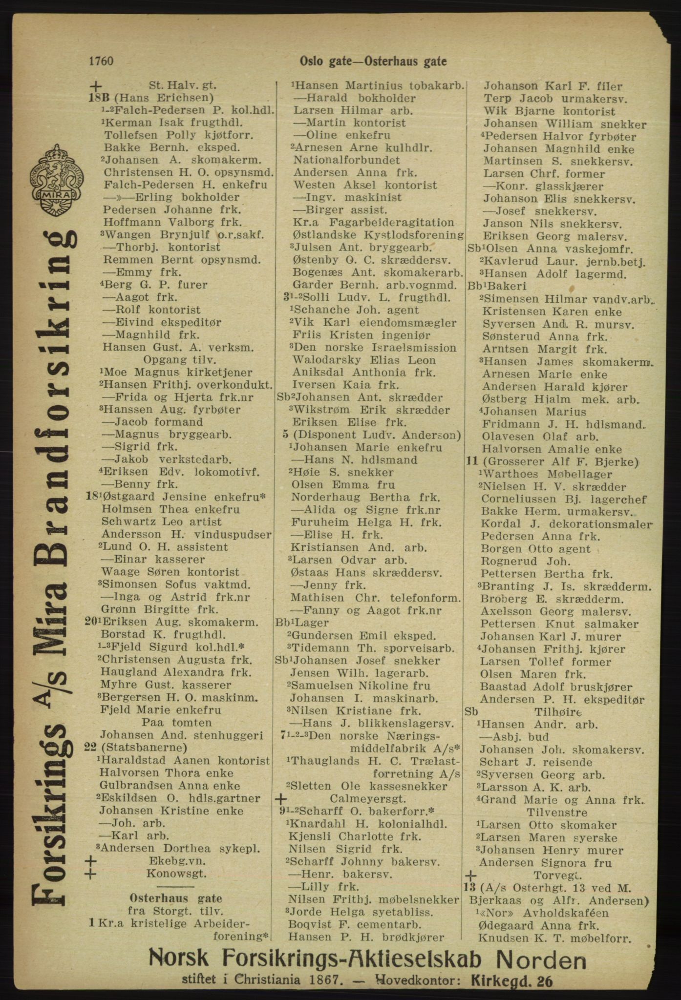 Kristiania/Oslo adressebok, PUBL/-, 1918, s. 1913