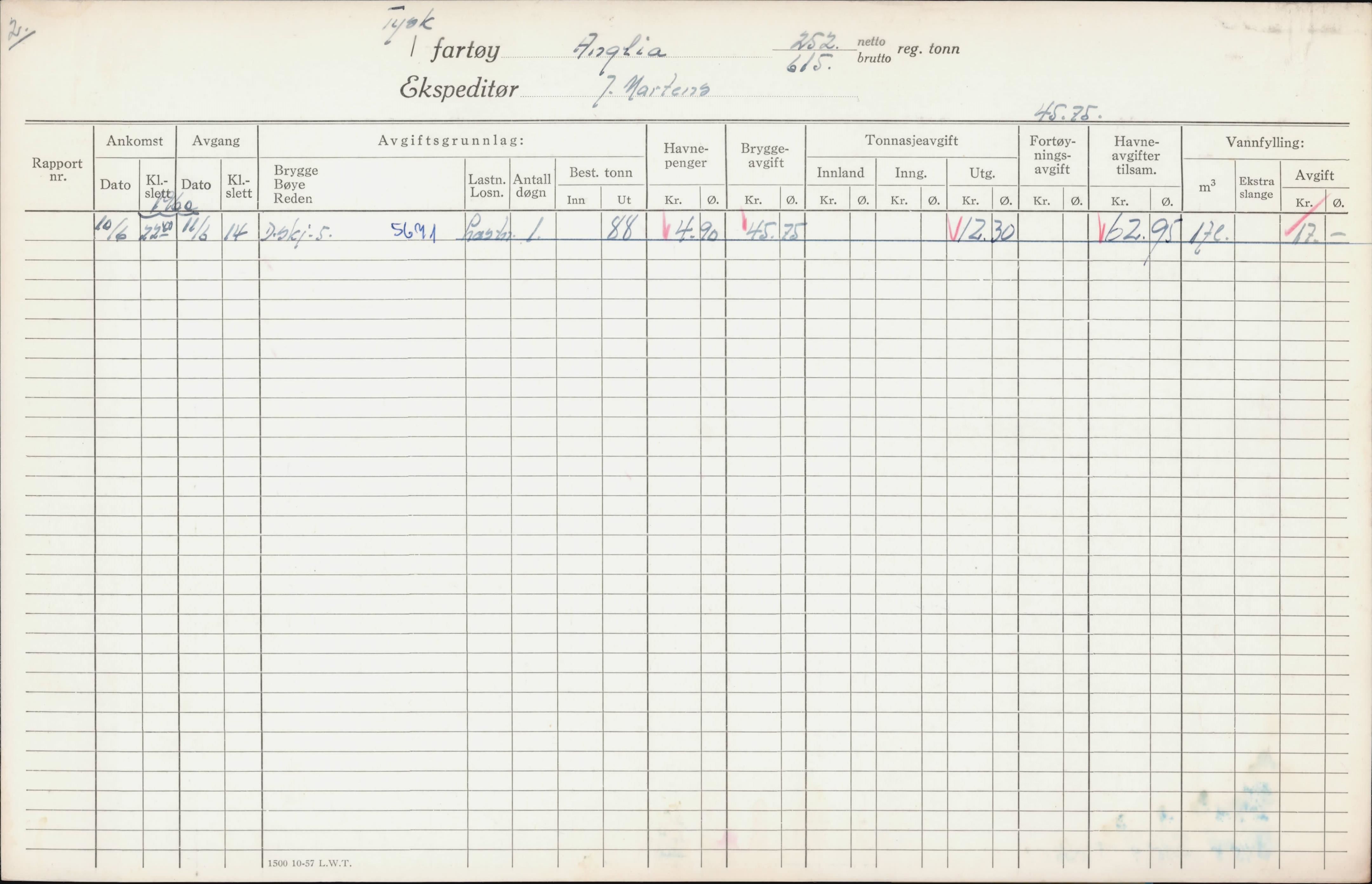 Bergen kommune. Havnekontor/havnefogd, BBA/A-0742/H/Ha/Hac/L0003: Skipsregister Angeliki H-Arroi, 1941-1975